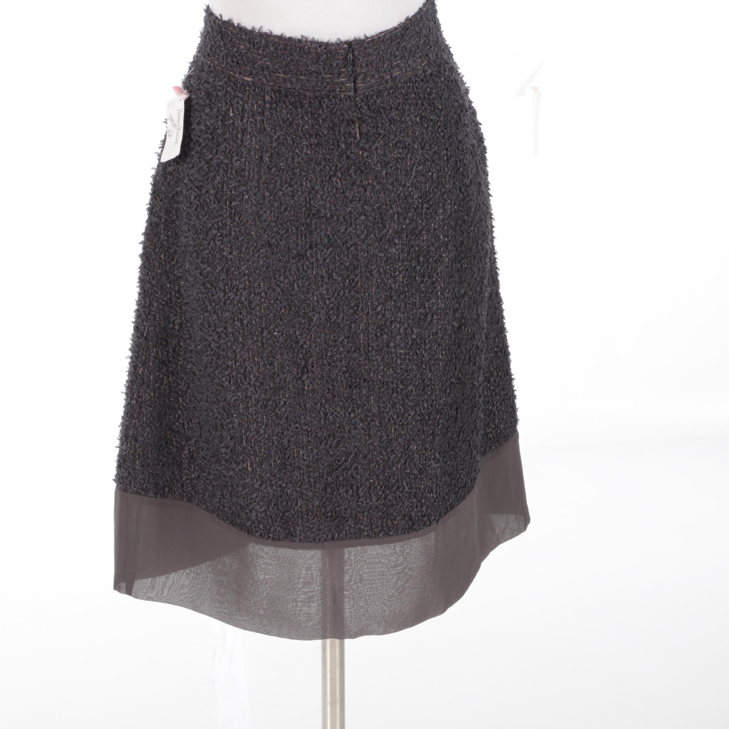 Calvin Klein Collection Black Label Ribbon Knit Pencil Skirt, Made in Italy