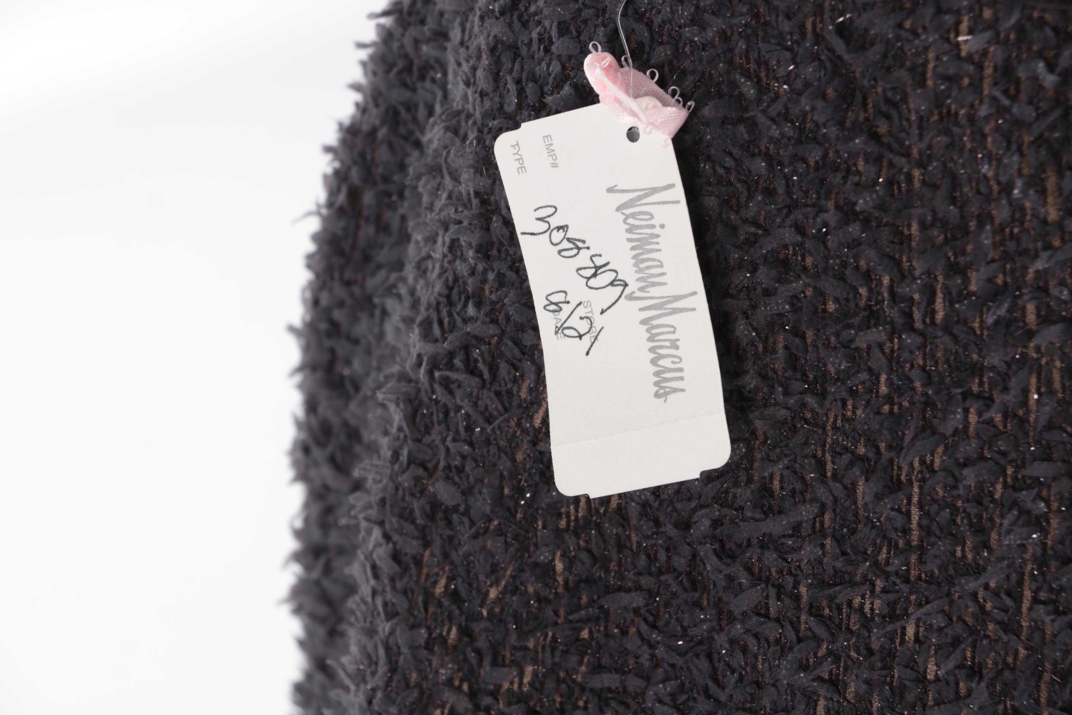 Calvin Klein Collection Black Label Ribbon Knit Pencil Skirt, Made in Italy