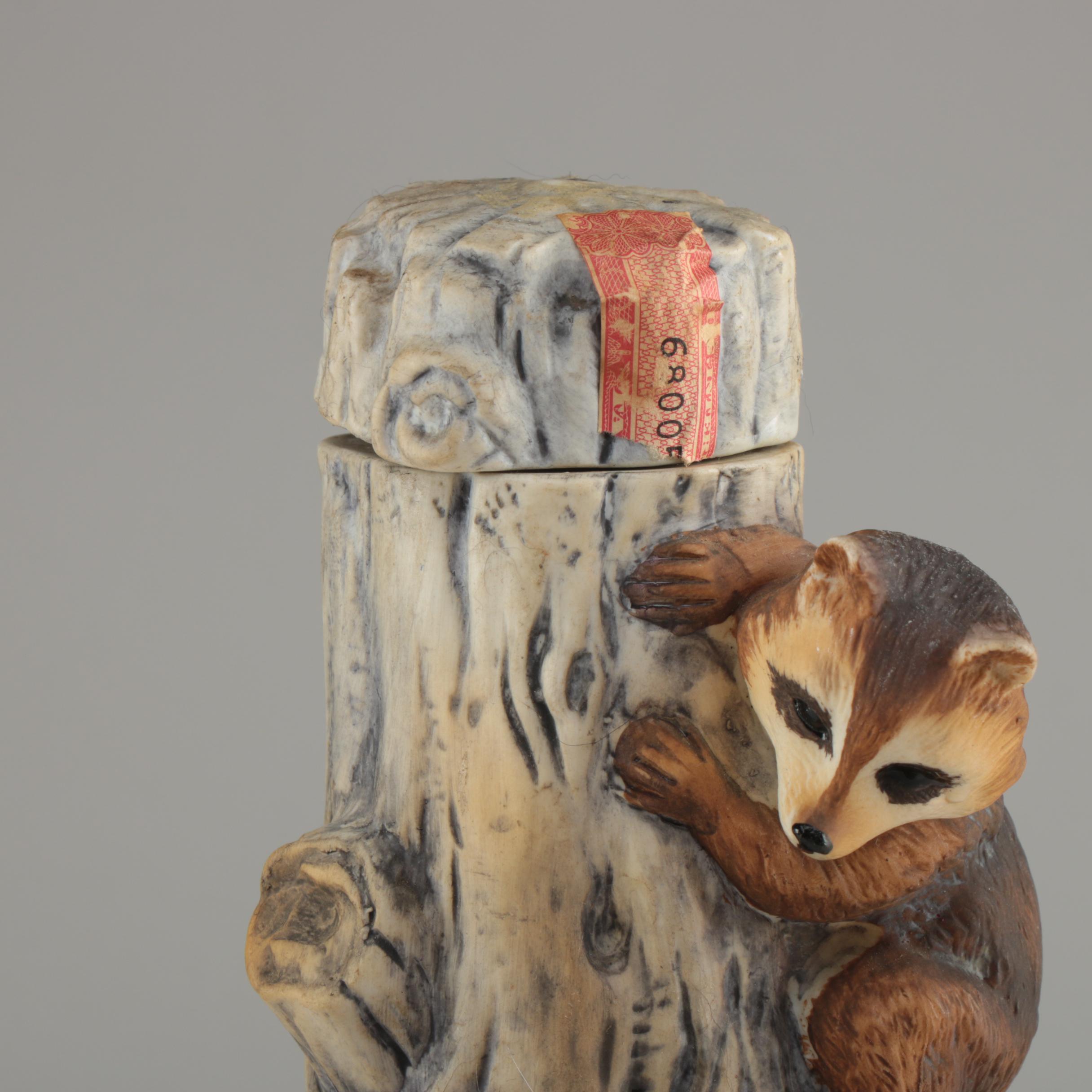 Hoffman Whiskey "Wildlife" Series Bisque Music Box Decanter, 1970s