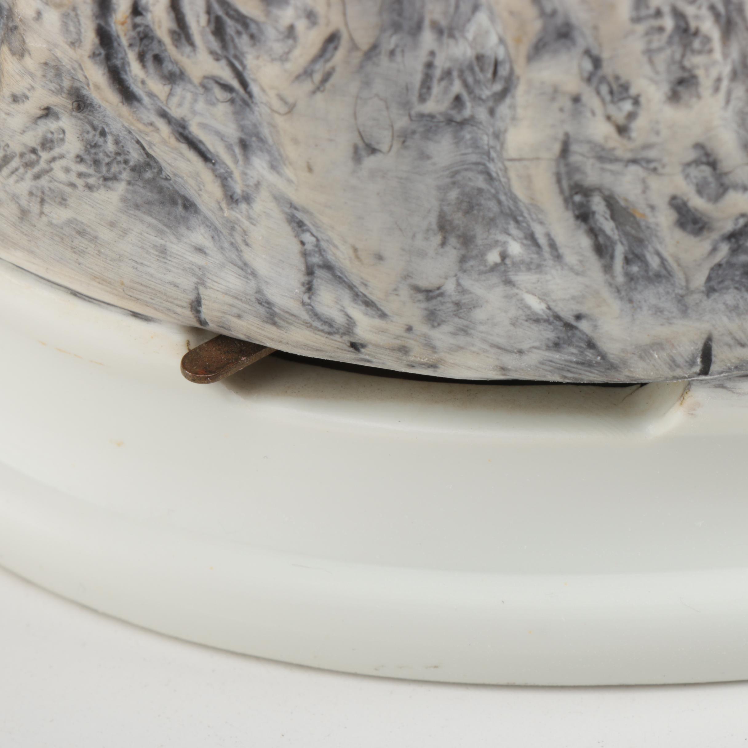 Hoffman Whiskey "Wildlife" Series Bisque Music Box Decanter, 1970s