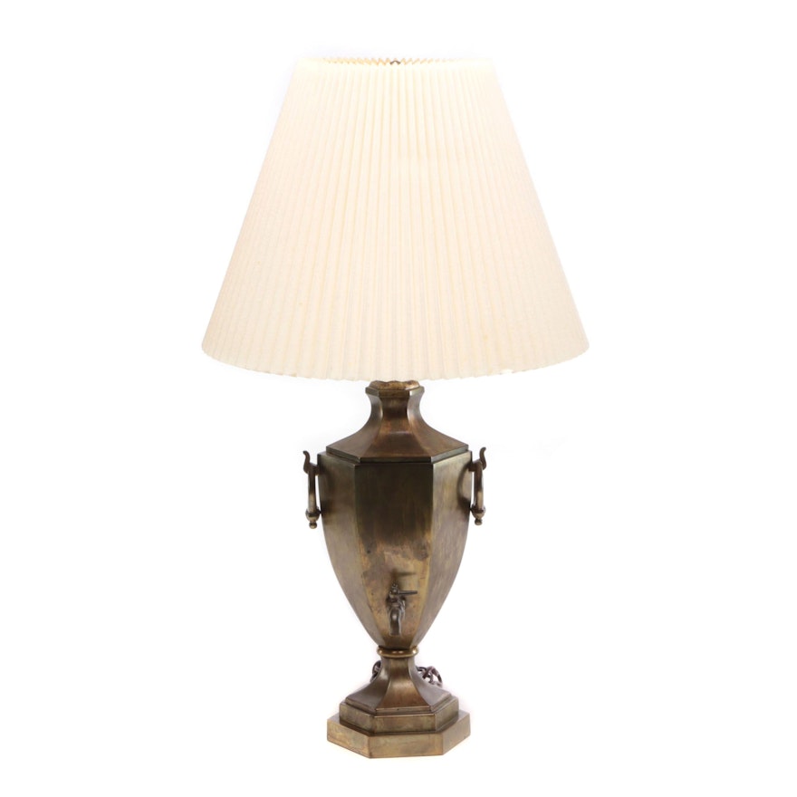 Converted Brass Samovar Table Lamp, Late 20th Century