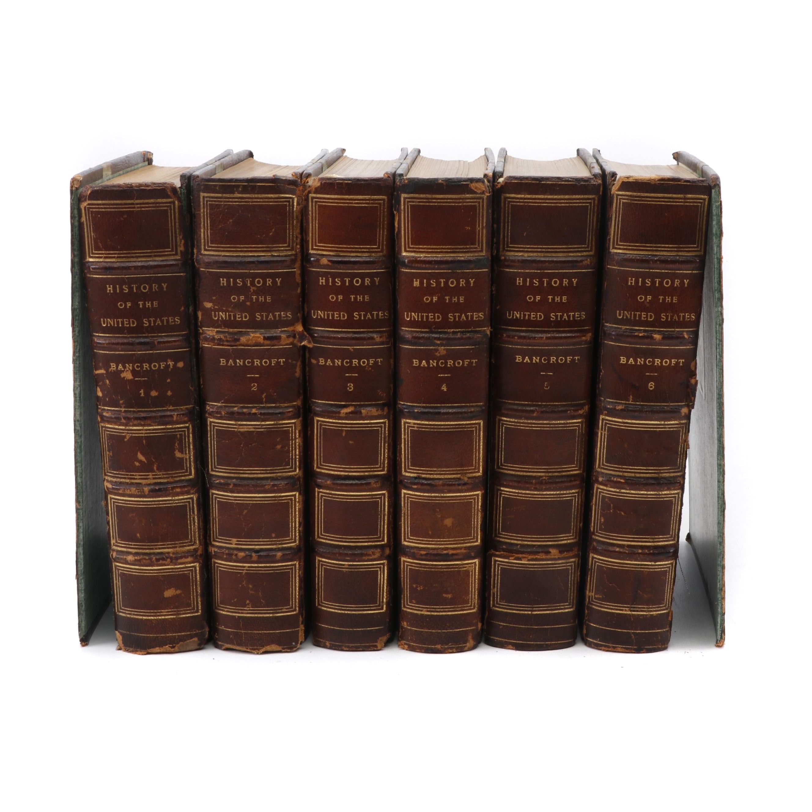 1883 "History of the United States" Six Volume Set by George Bancroft
