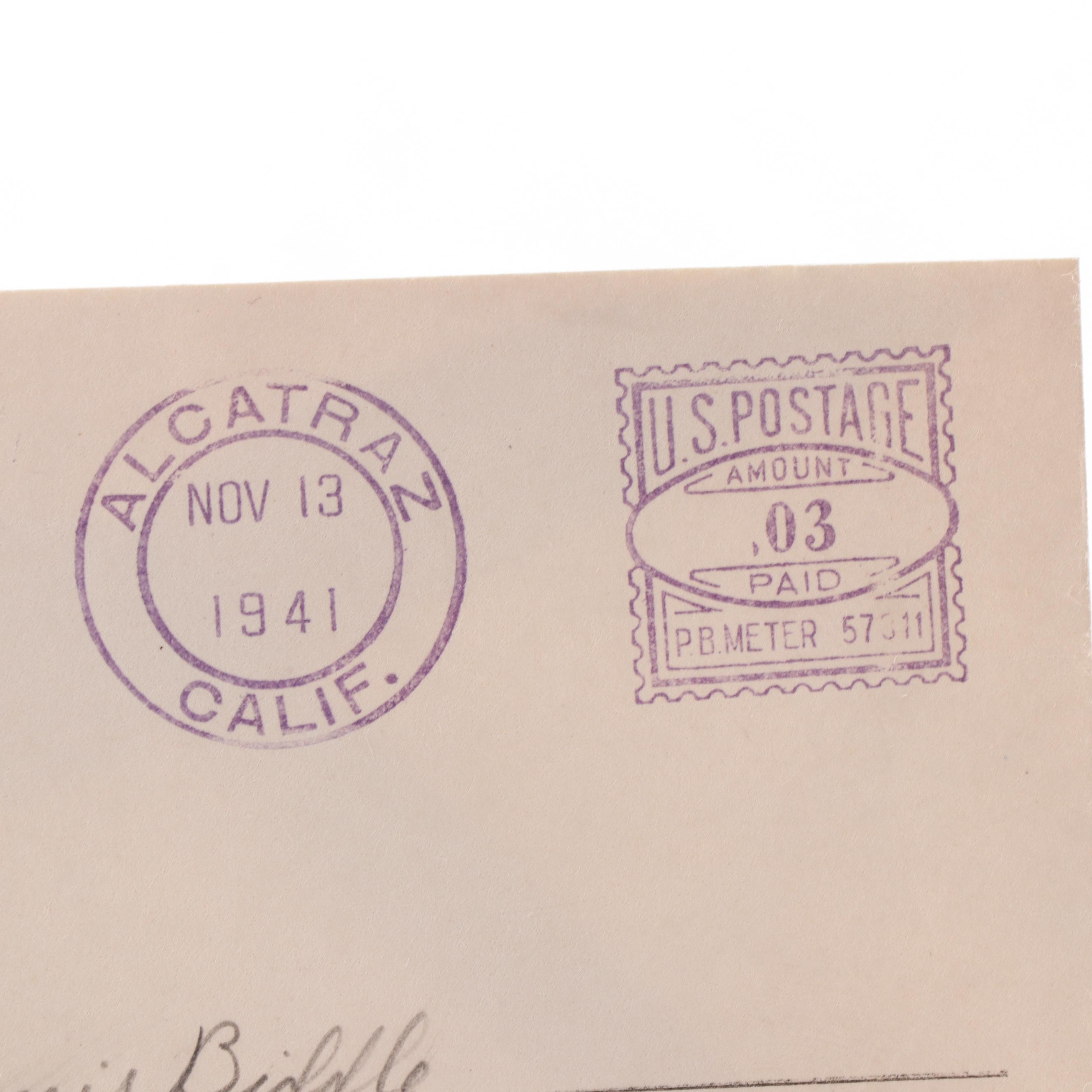 Prison Escape Convict Henri Young Alcatraz Postal Cover, 1941