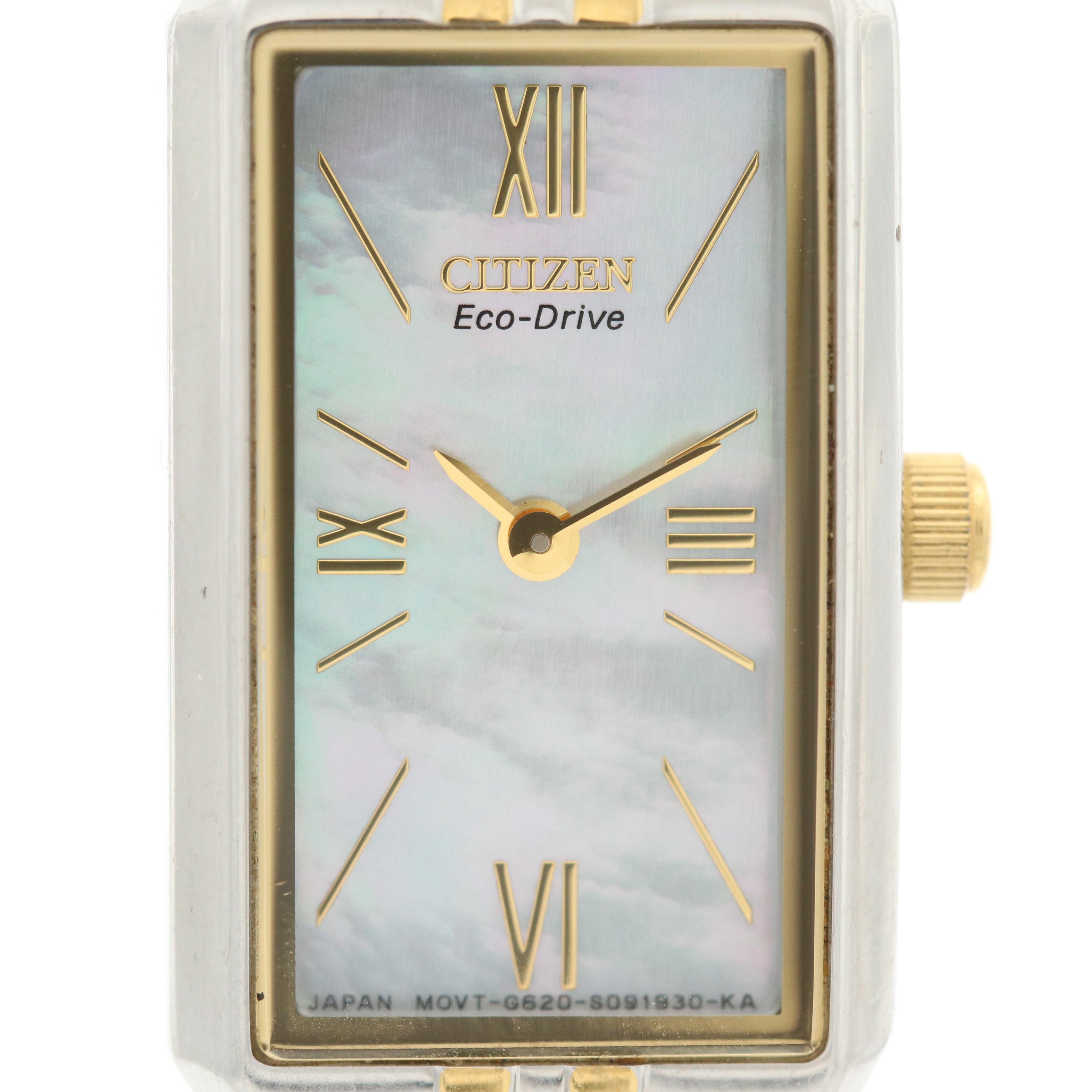 Citizen Eco-Drive Two Tone Watch With Mother of Pearl Dial
