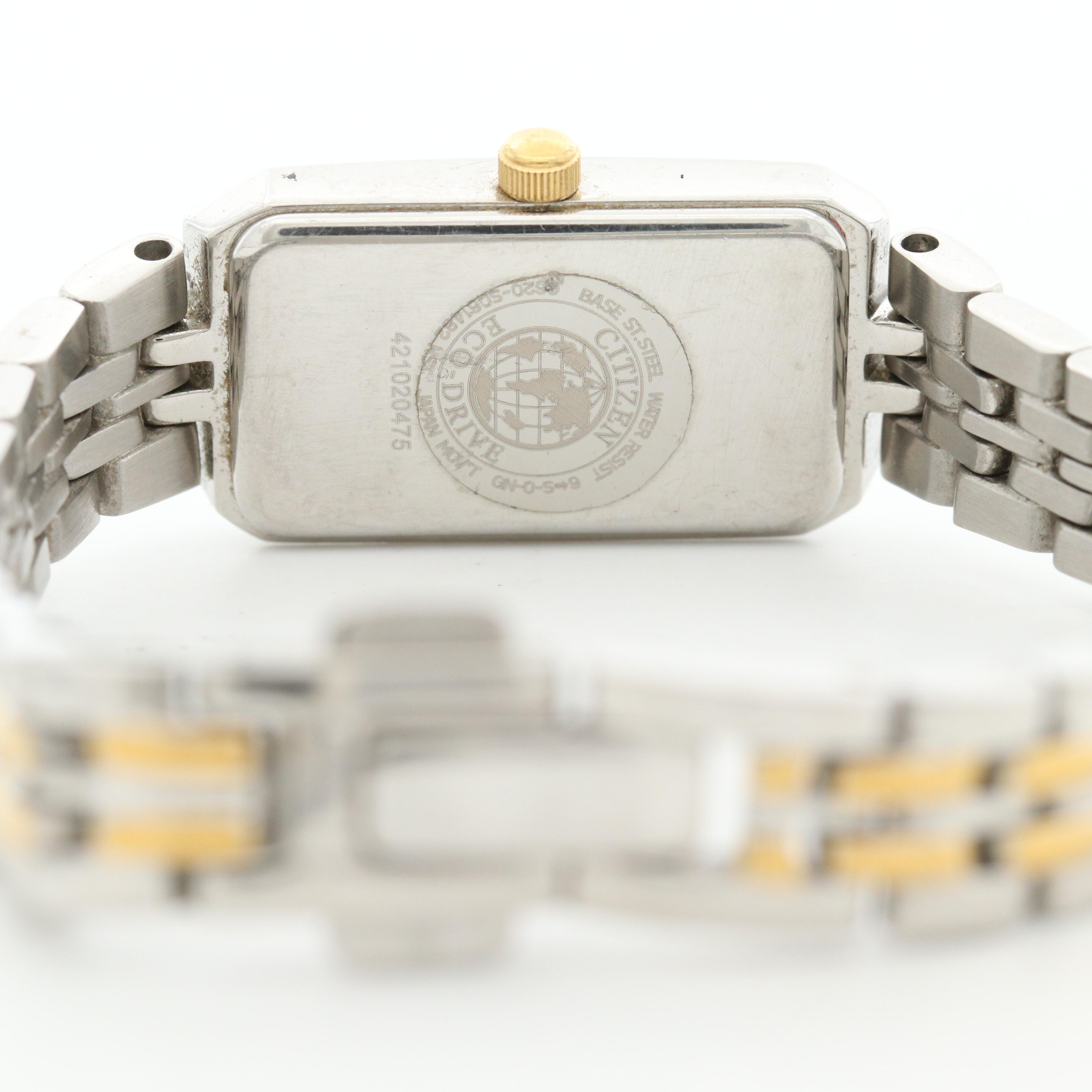 Citizen Eco-Drive Two Tone Watch With Mother of Pearl Dial