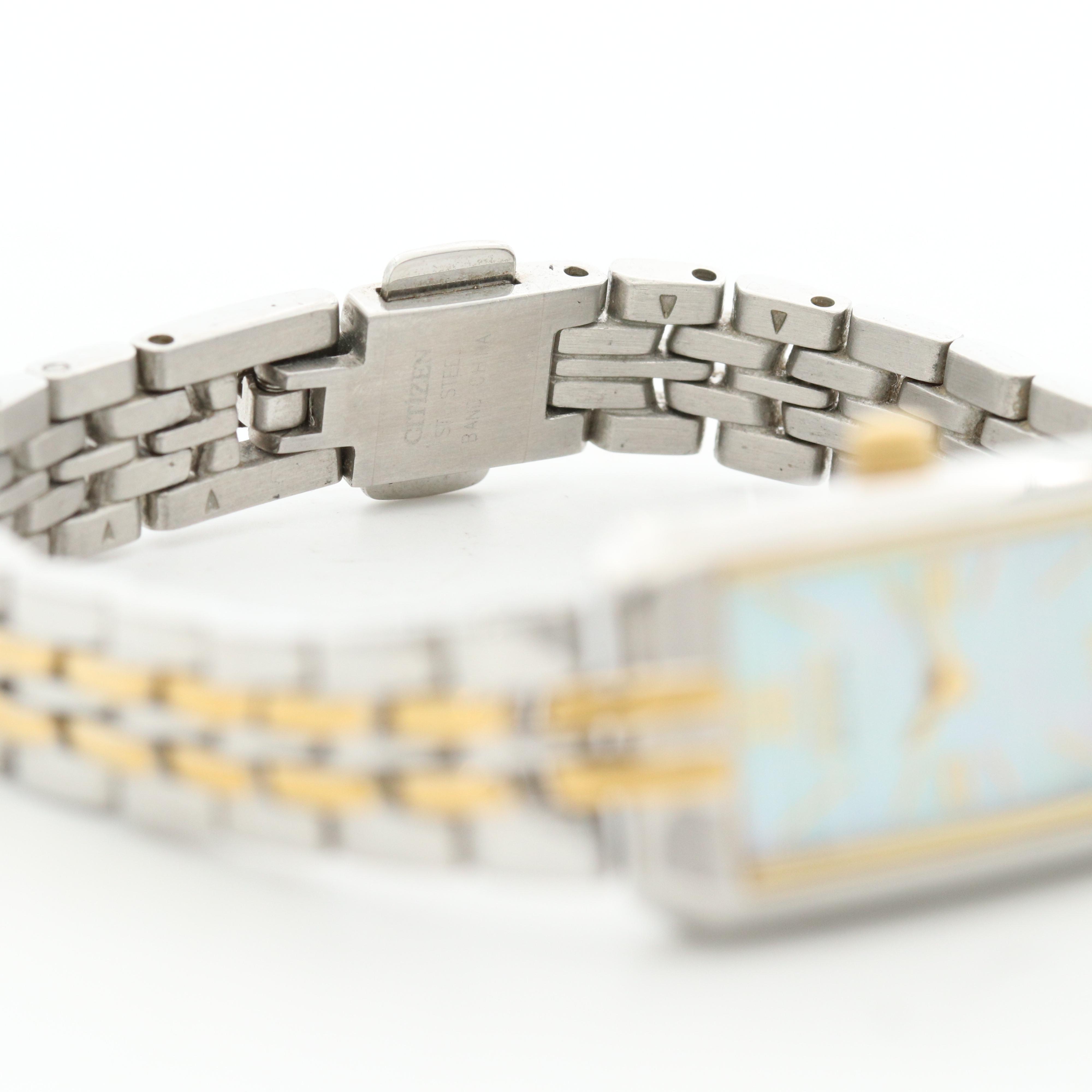 Citizen Eco-Drive Two Tone Watch With Mother of Pearl Dial