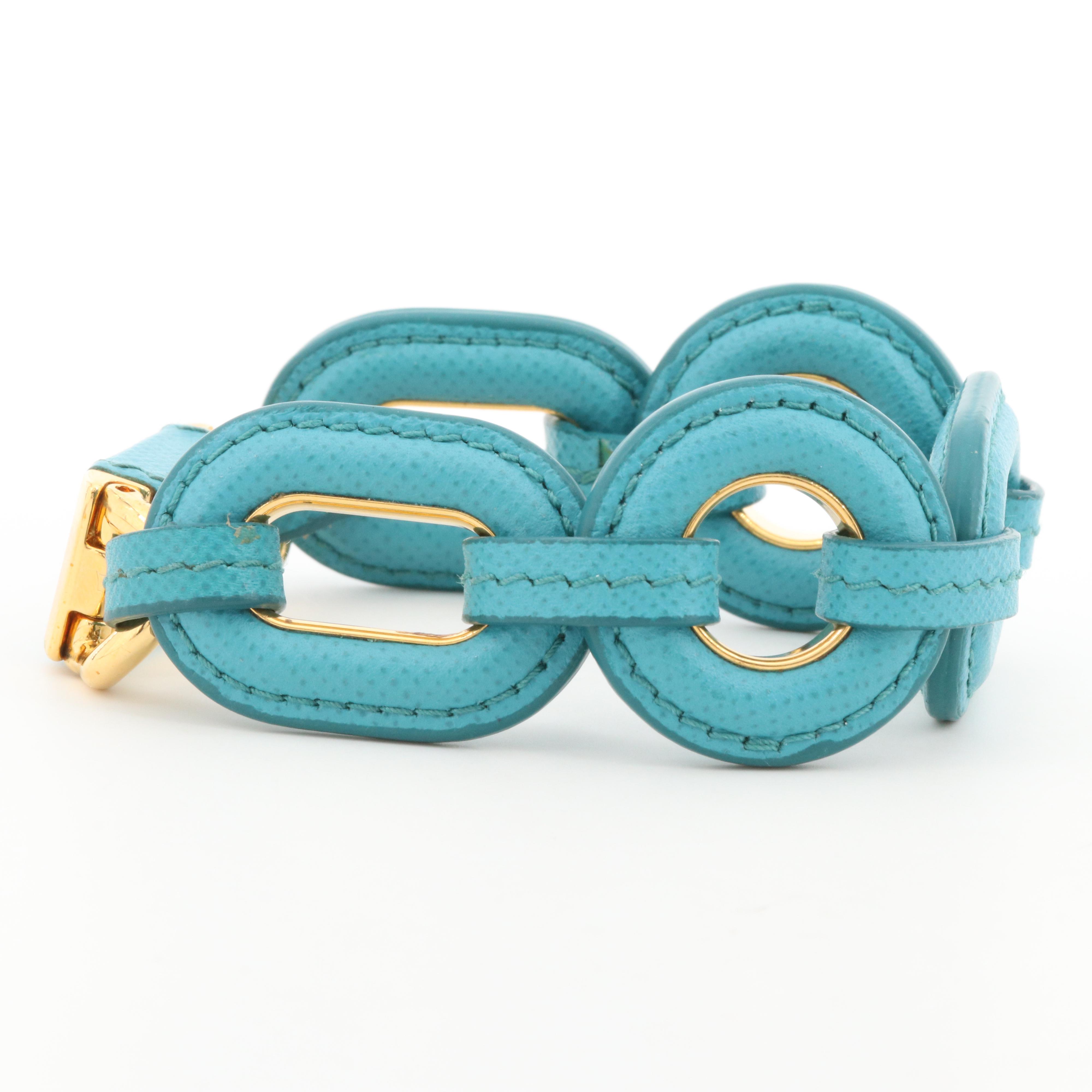 Prada Leather Large Link Bracelet with Presentation Box