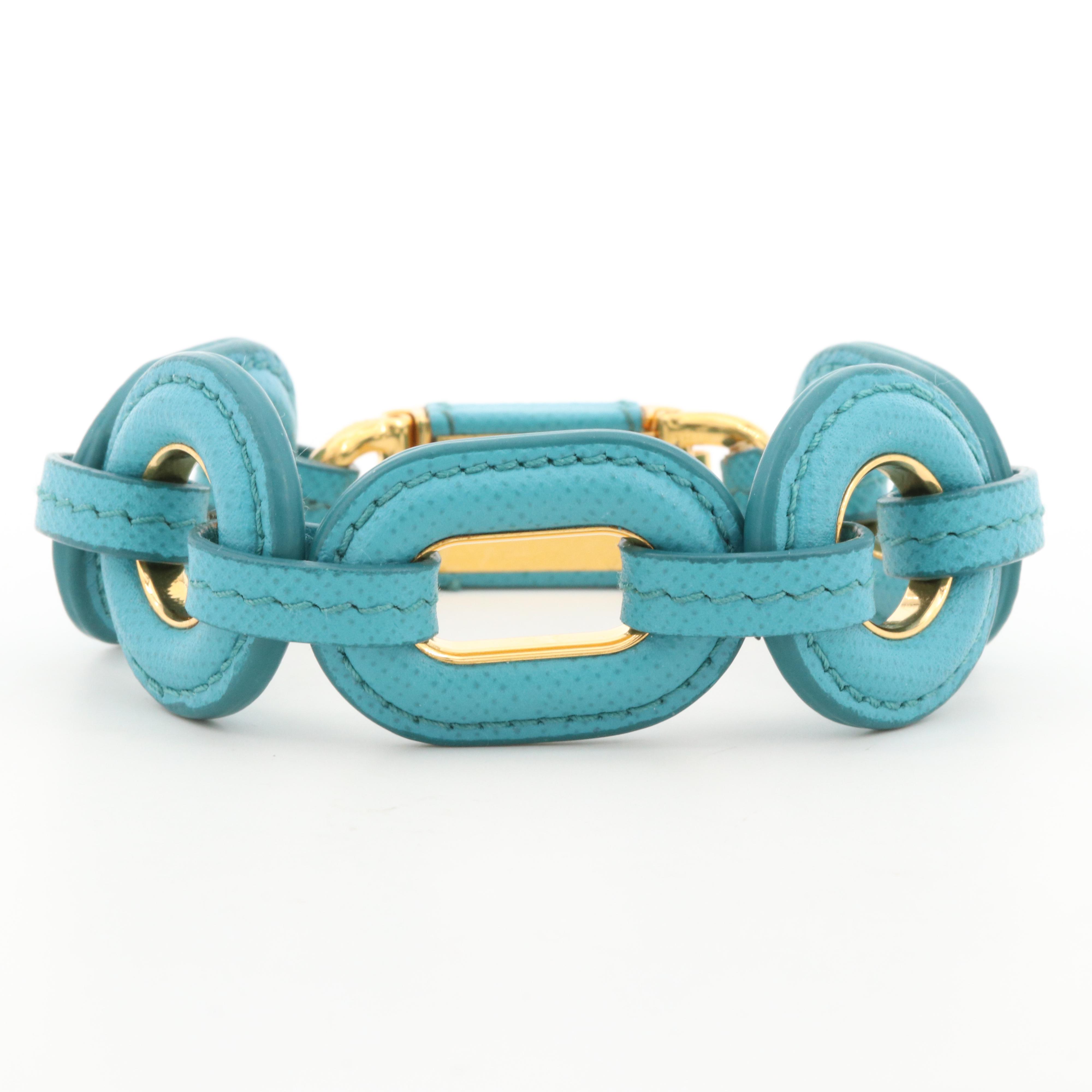 Prada Leather Large Link Bracelet with Presentation Box