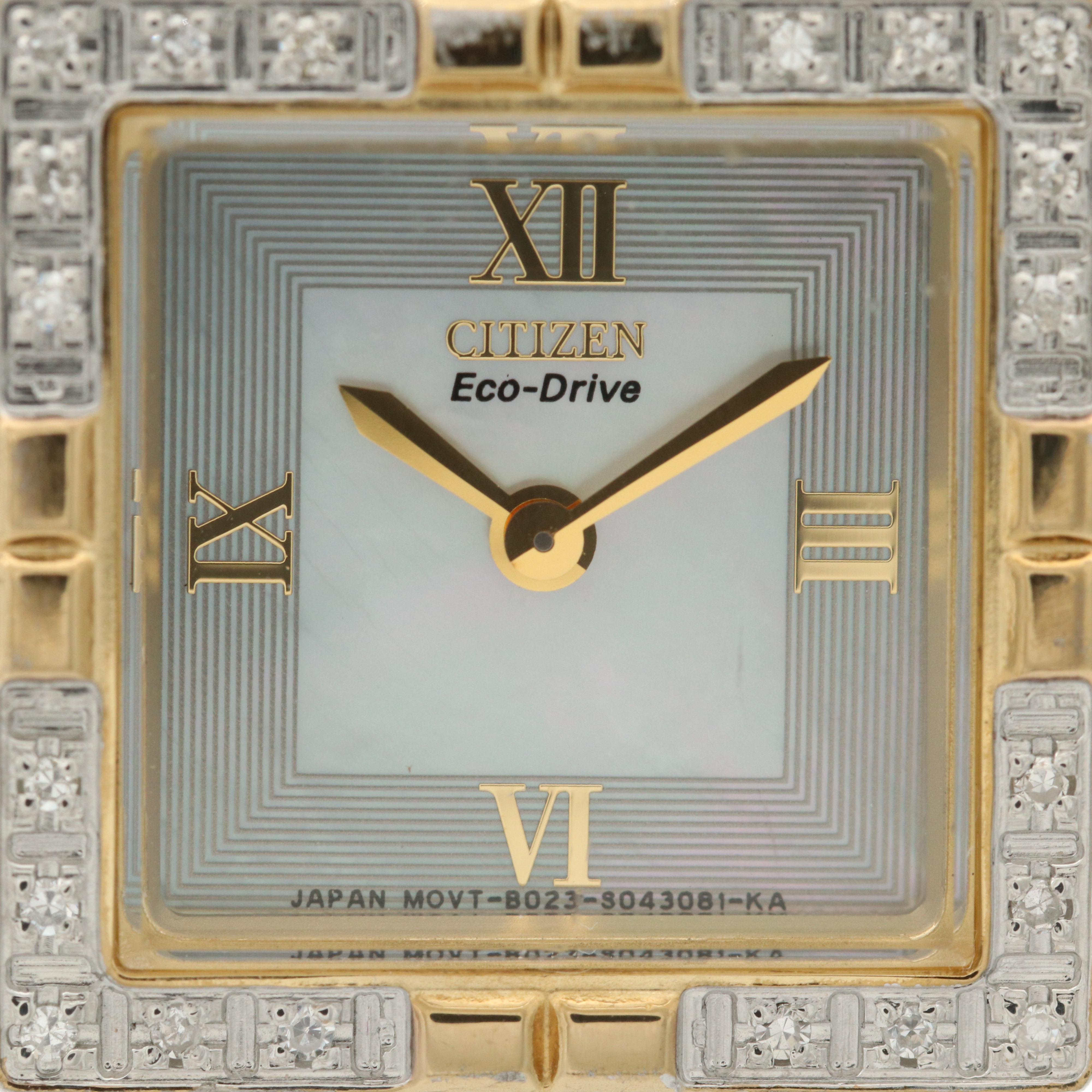 Citizen Eco-Drive Two Tone Stainless Steel and Diamond Bezel Watch