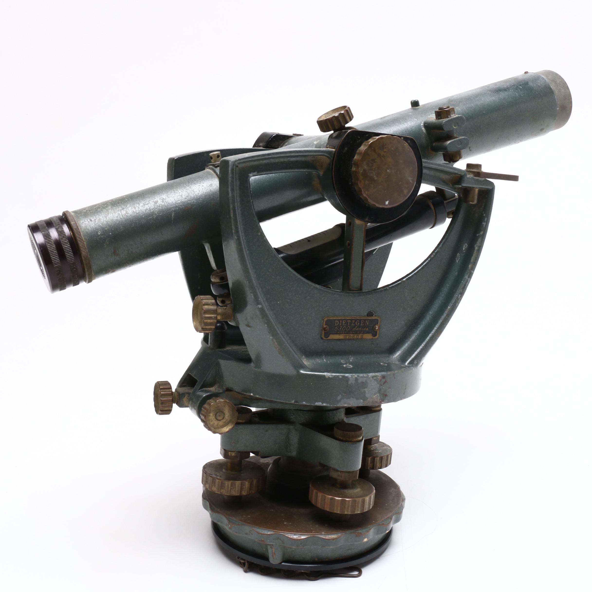 Dietzgen Surveying Transit Theodolite Scope, Mid-Century