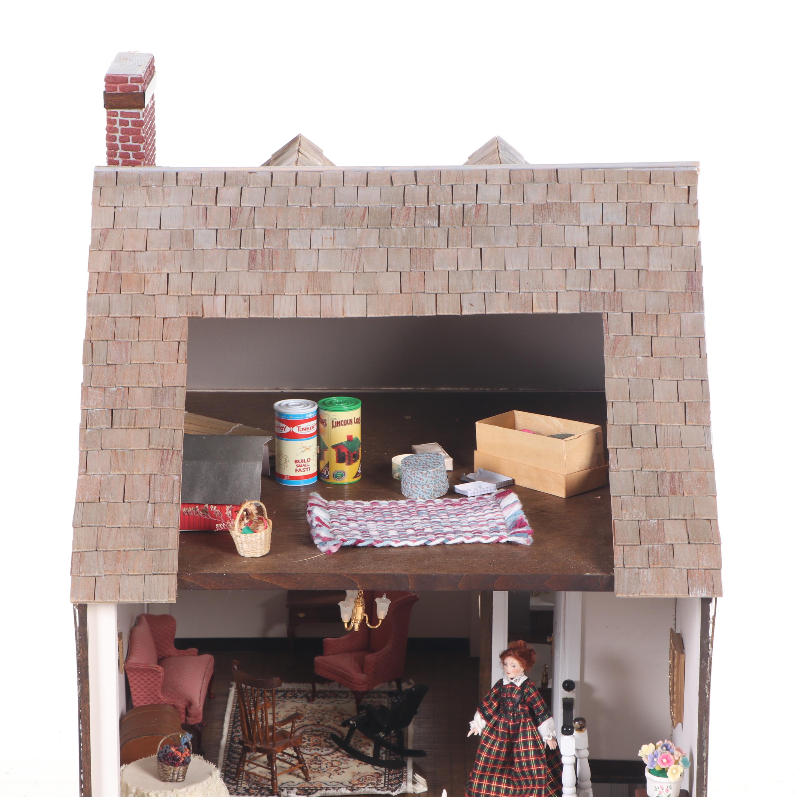 Handmade Electrified Dollhouse with Accessories