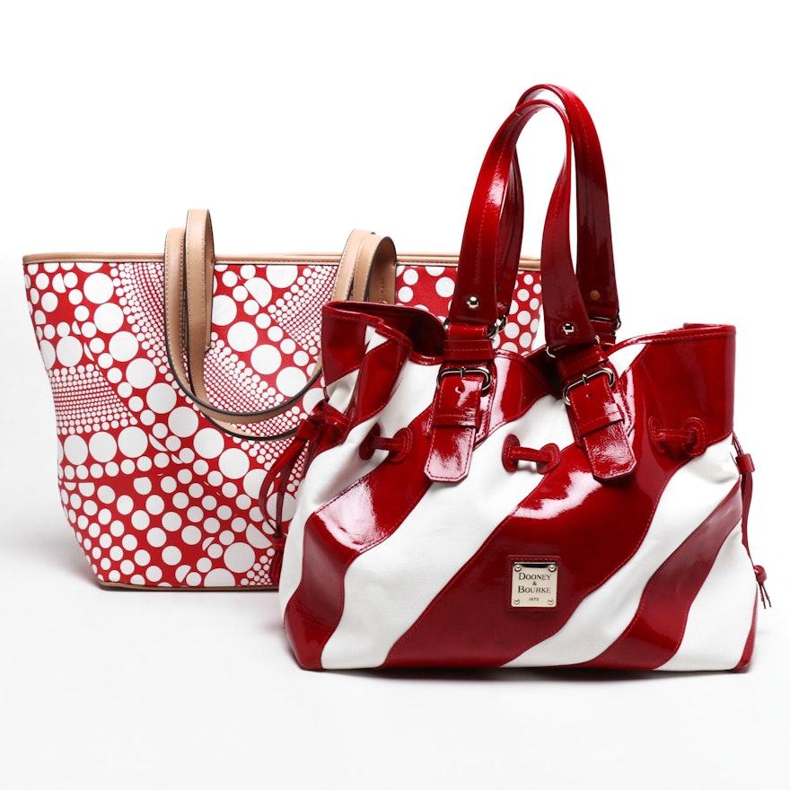 Dooney & Bourke Canvas and Leather Striped Tote and Kate Landry Tote