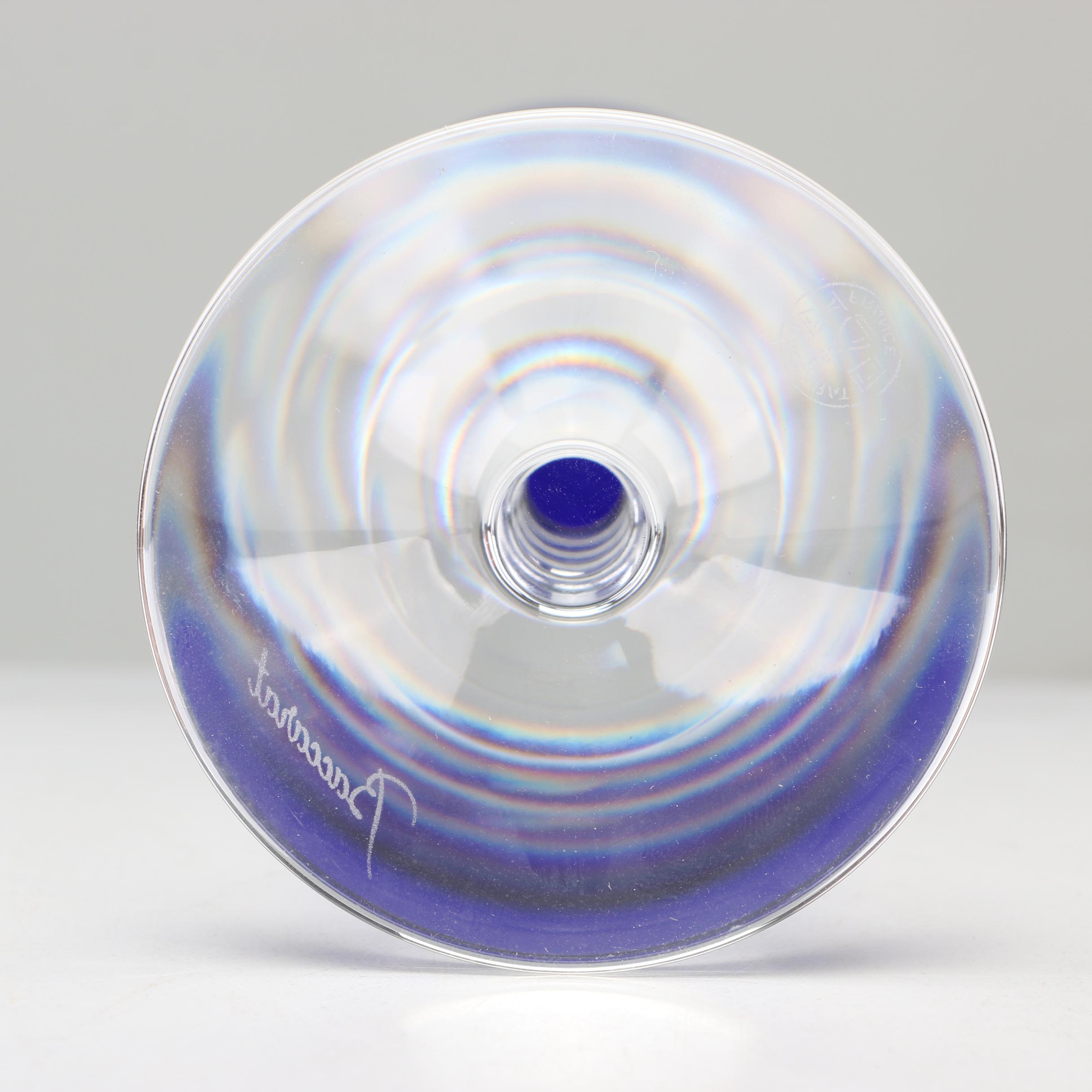 Baccarat "Vega" Amethyst, Topaz and Sapphire-Colored Crystal Rhine Wine Glasses