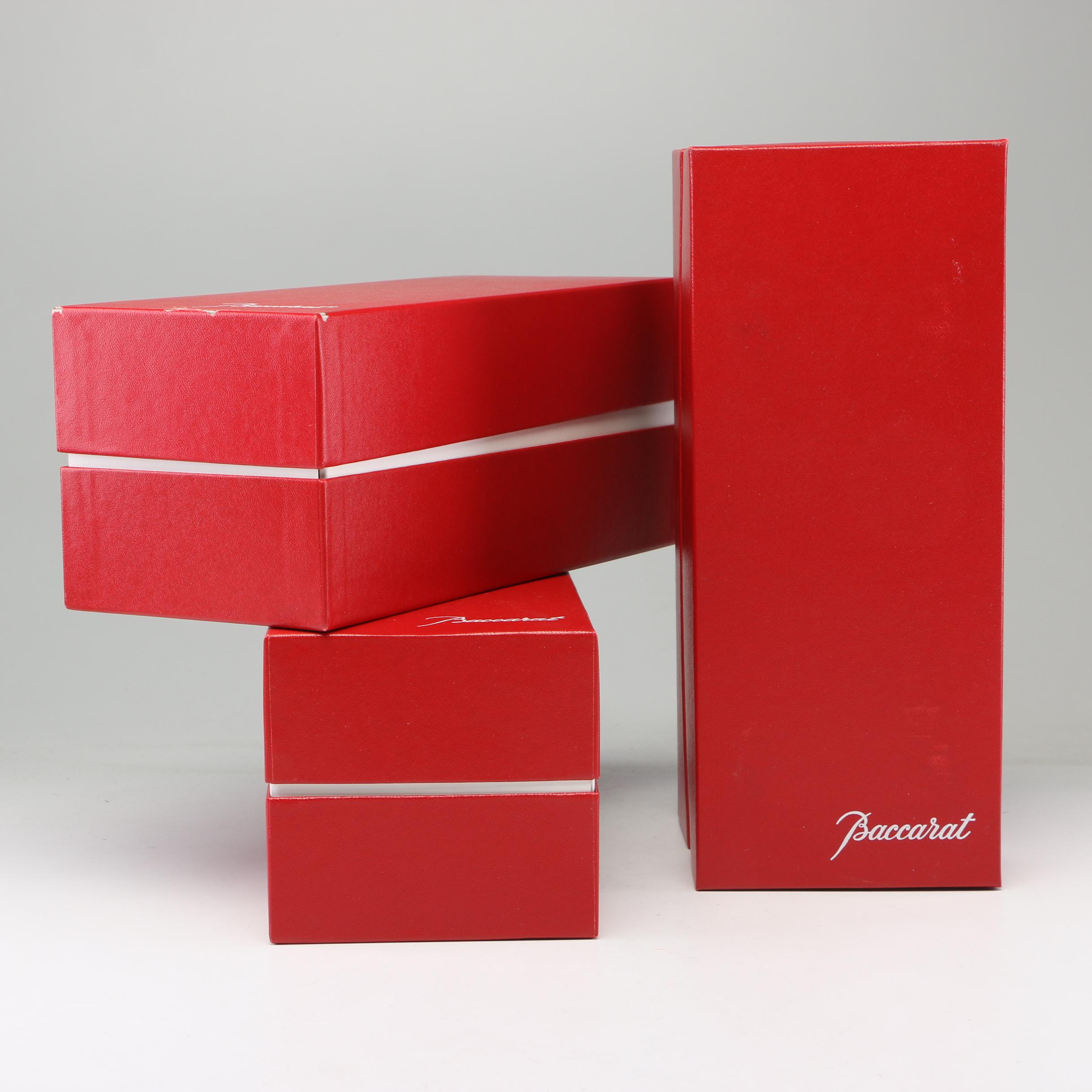 Baccarat "Vega" Amethyst, Topaz and Sapphire-Colored Crystal Rhine Wine Glasses