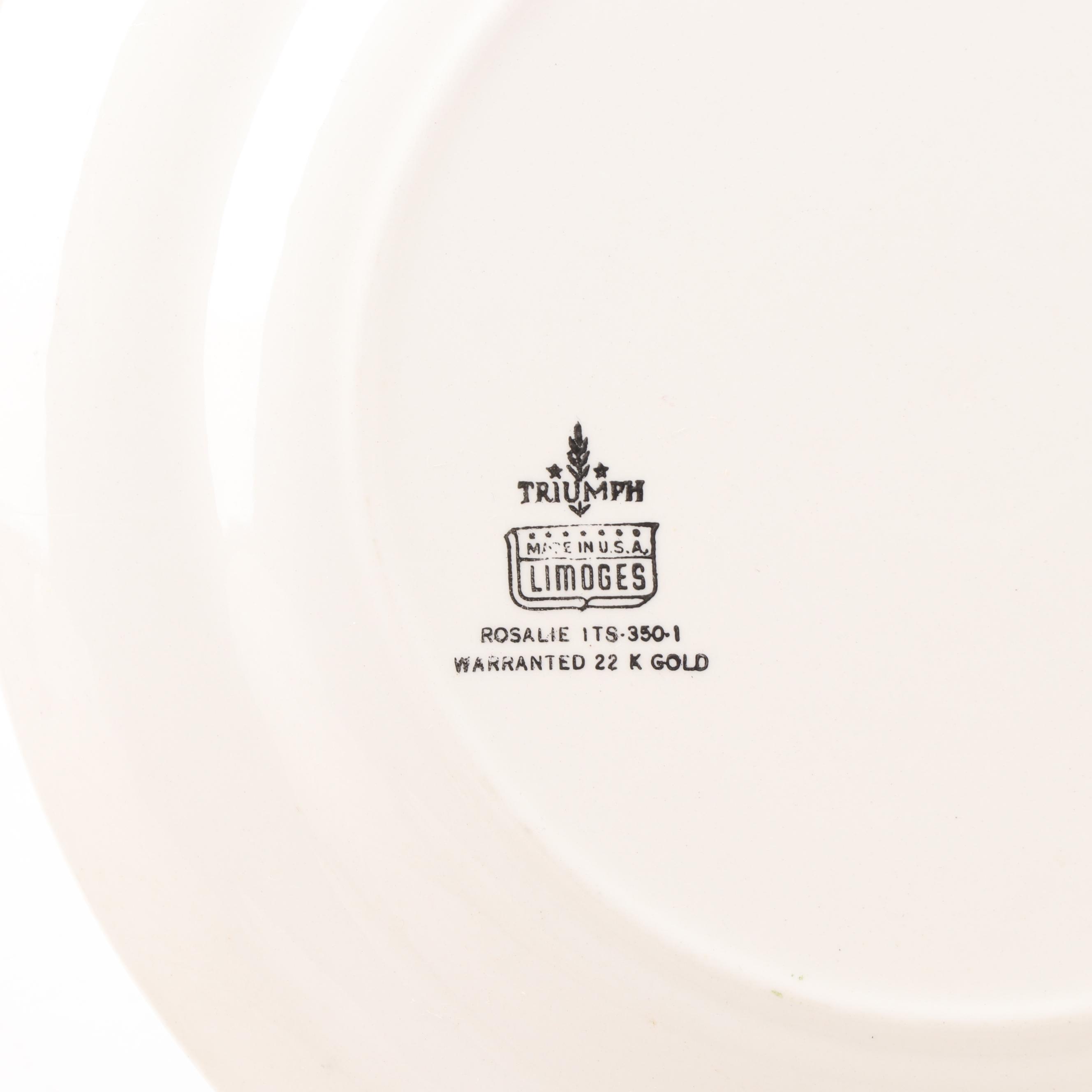 Triumph Limoges "Rosalie" Porcelain Dinnerware