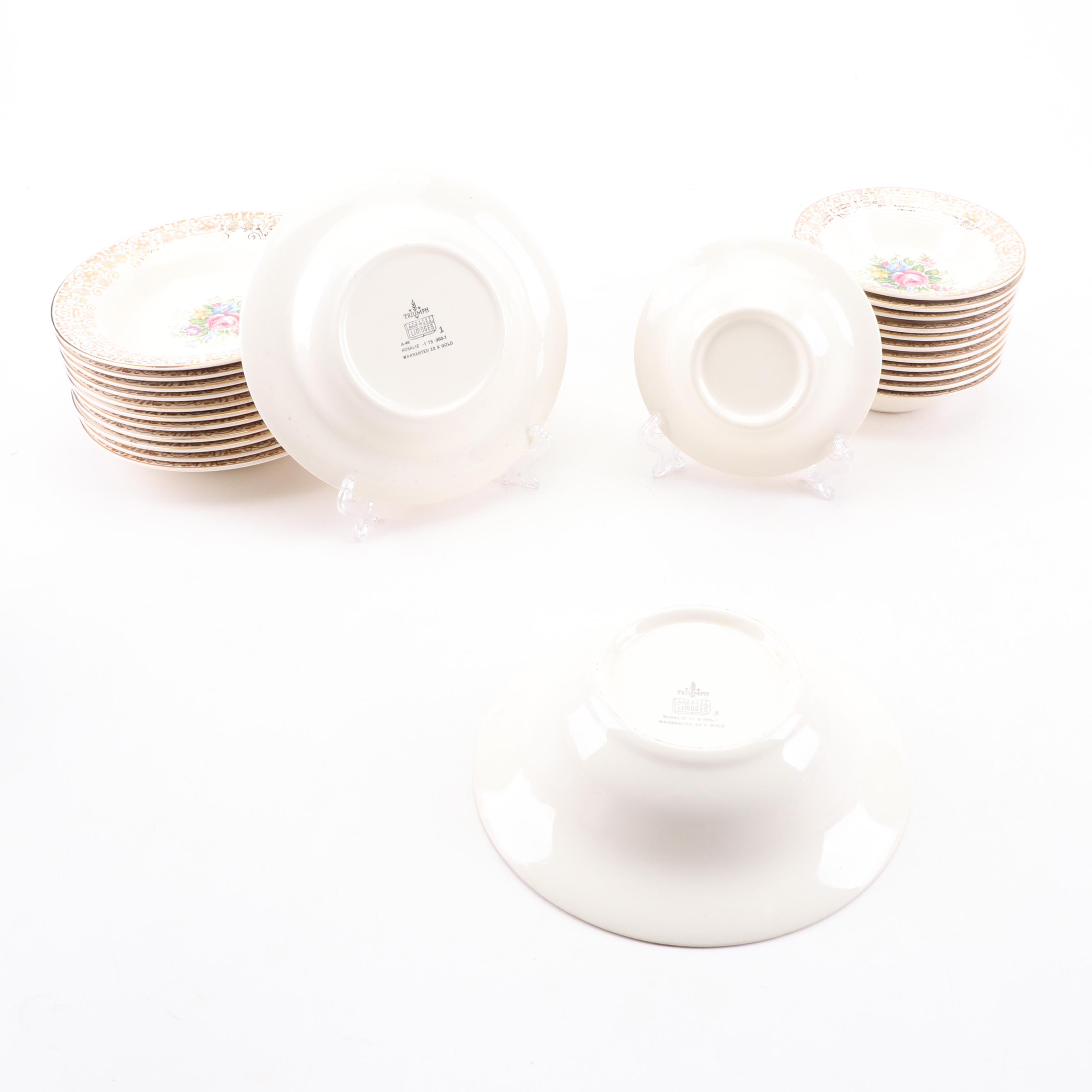 Triumph Limoges "Rosalie" Porcelain Dinnerware