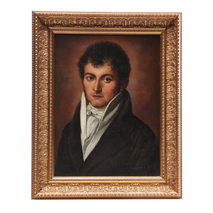 Fernandez C. Portrait Oil Painting of Young Gentleman