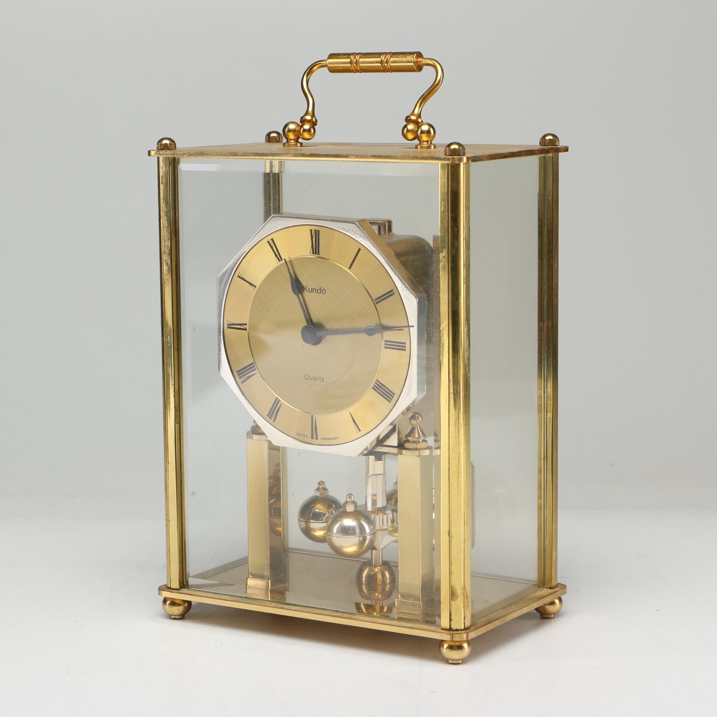 Kundo Quartz Anniversary Clock with Brass Case, Late 20th Century