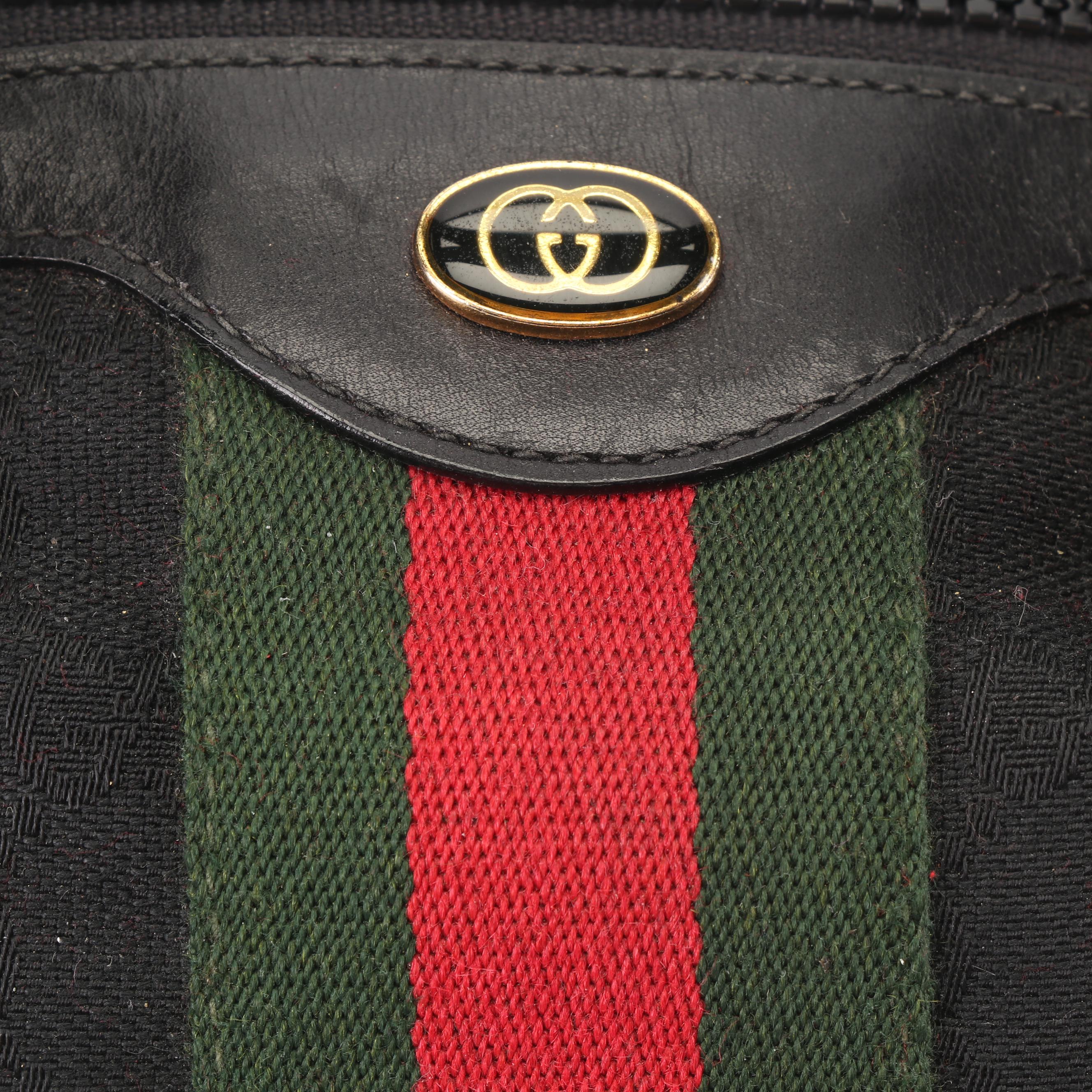 Gucci Accessory Collection Supreme Canvas Web Stripe Duffel Bag