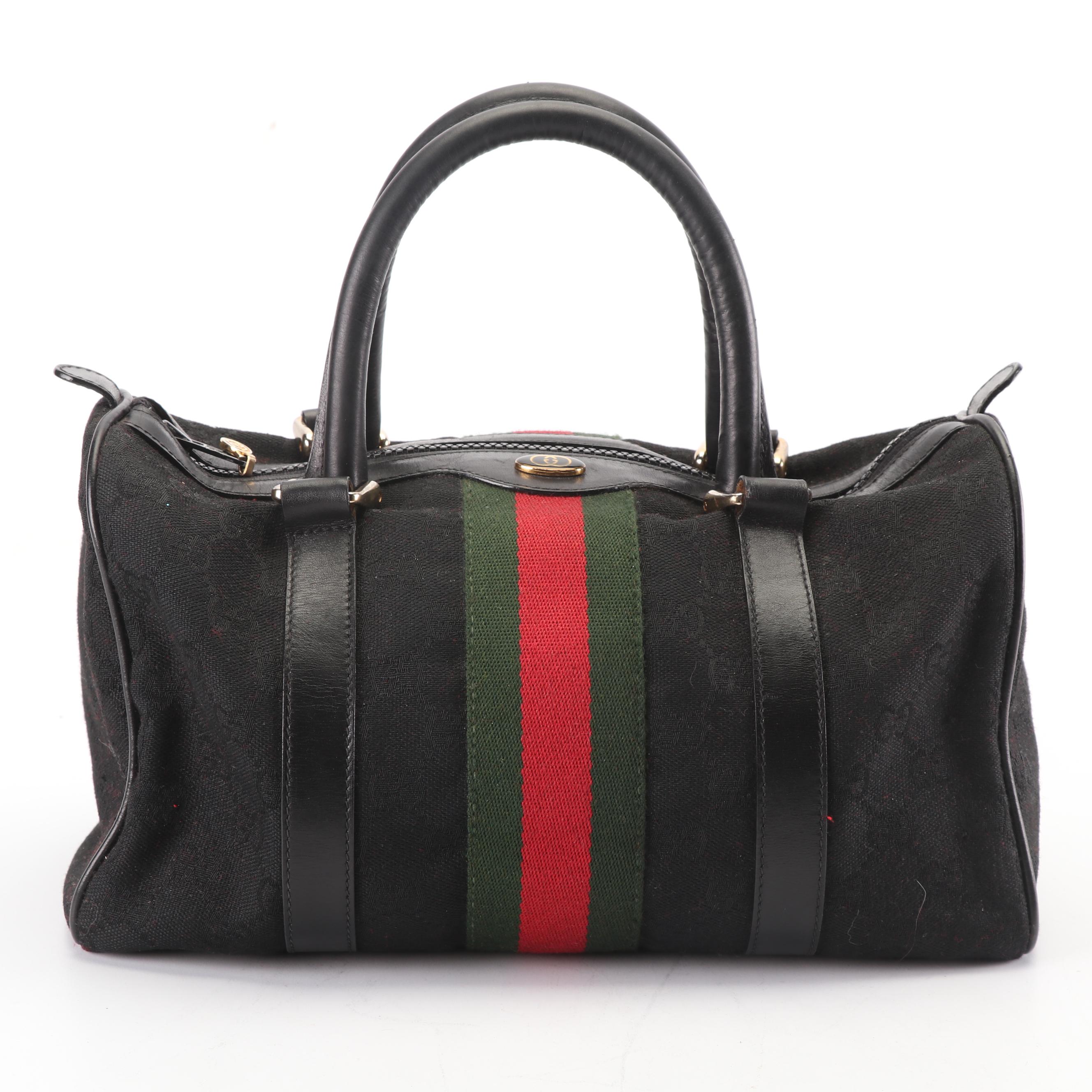 Gucci Accessory Collection Supreme Canvas Web Stripe Duffel Bag