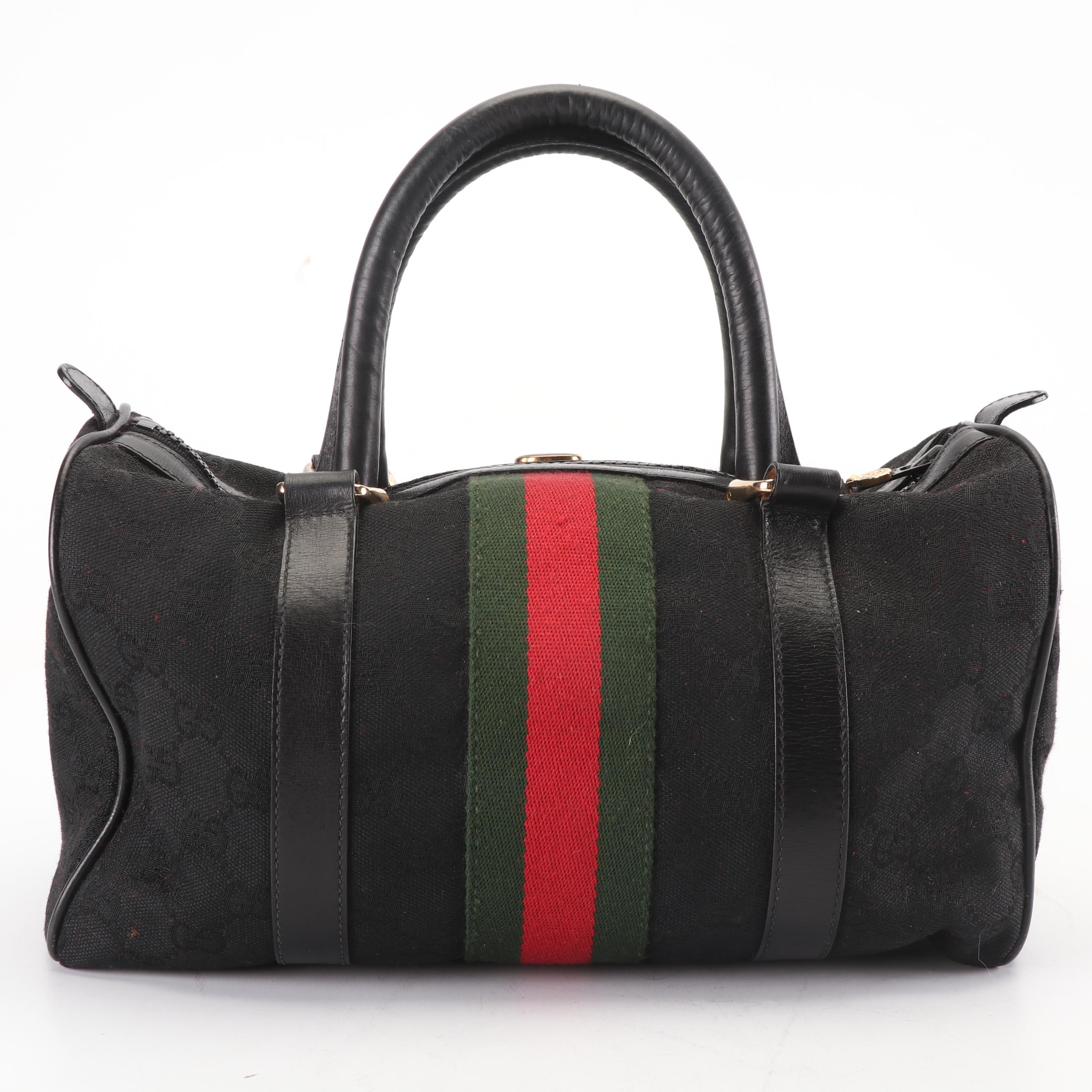 Gucci Accessory Collection Supreme Canvas Web Stripe Duffel Bag