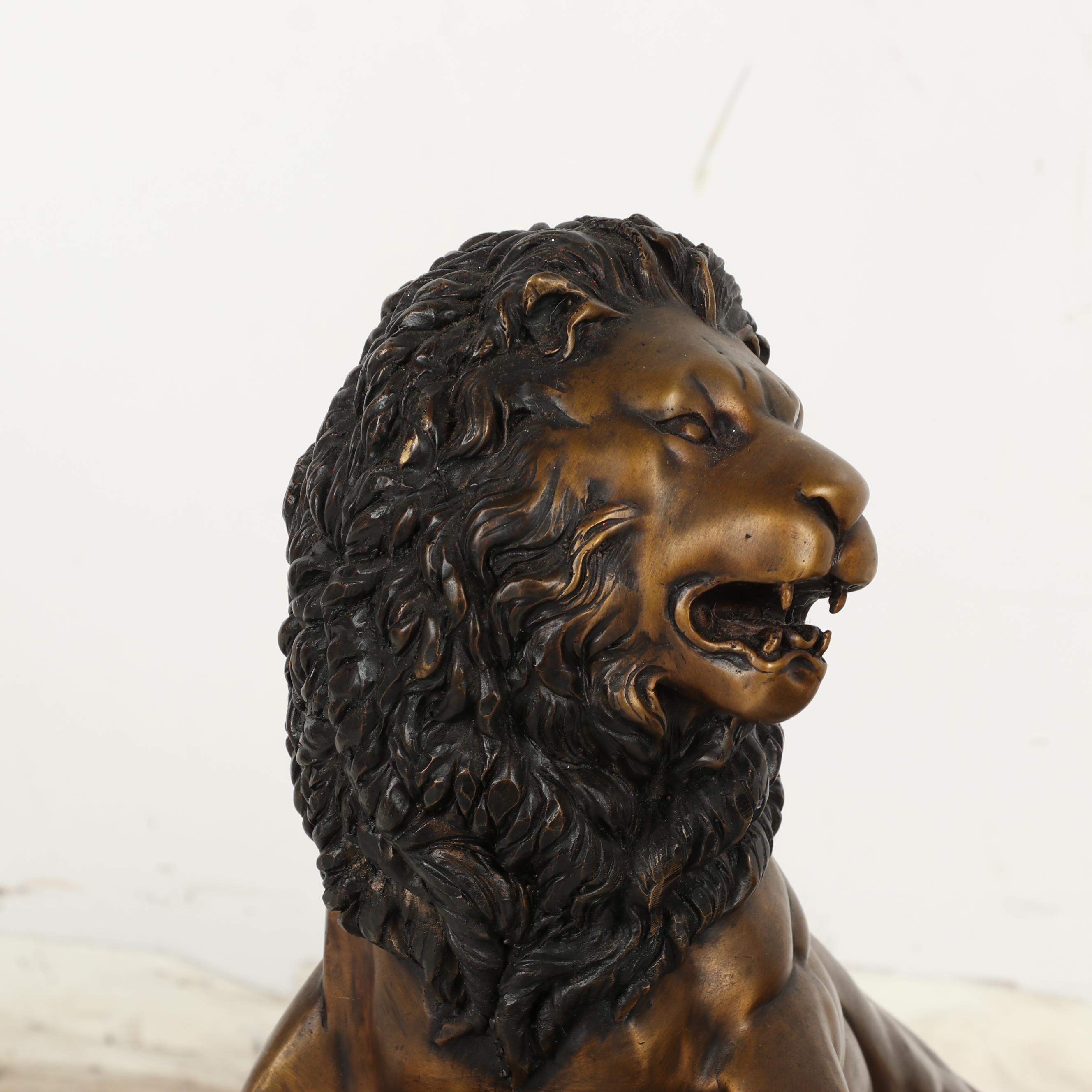 Bronze Lion Andirons