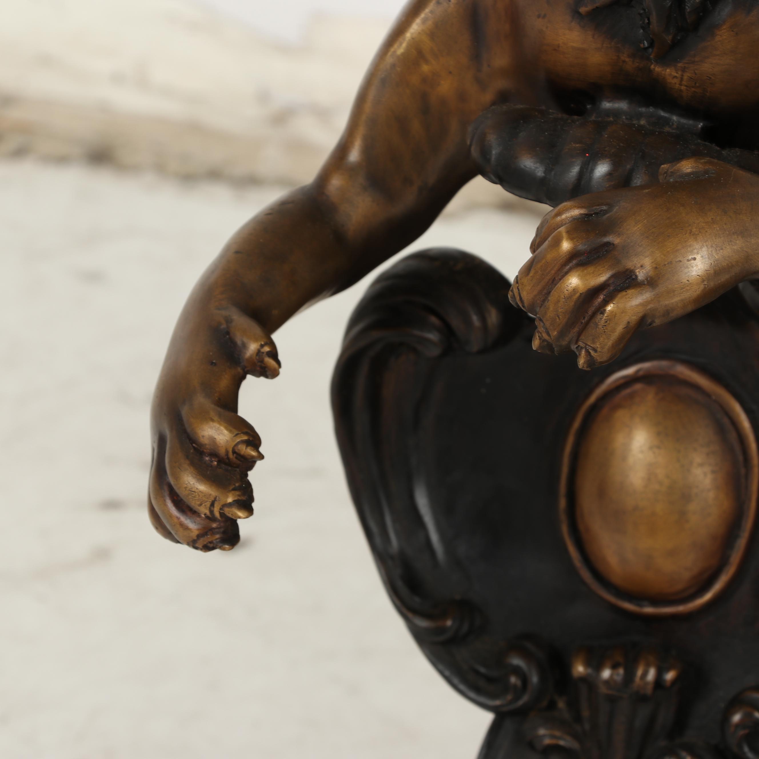 Bronze Lion Andirons