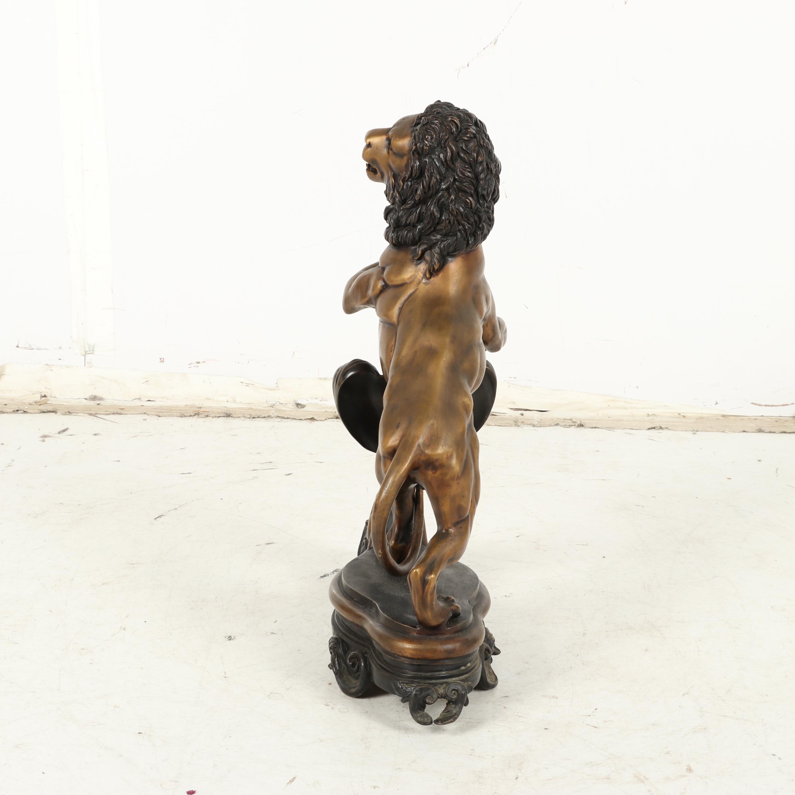 Bronze Lion Andirons