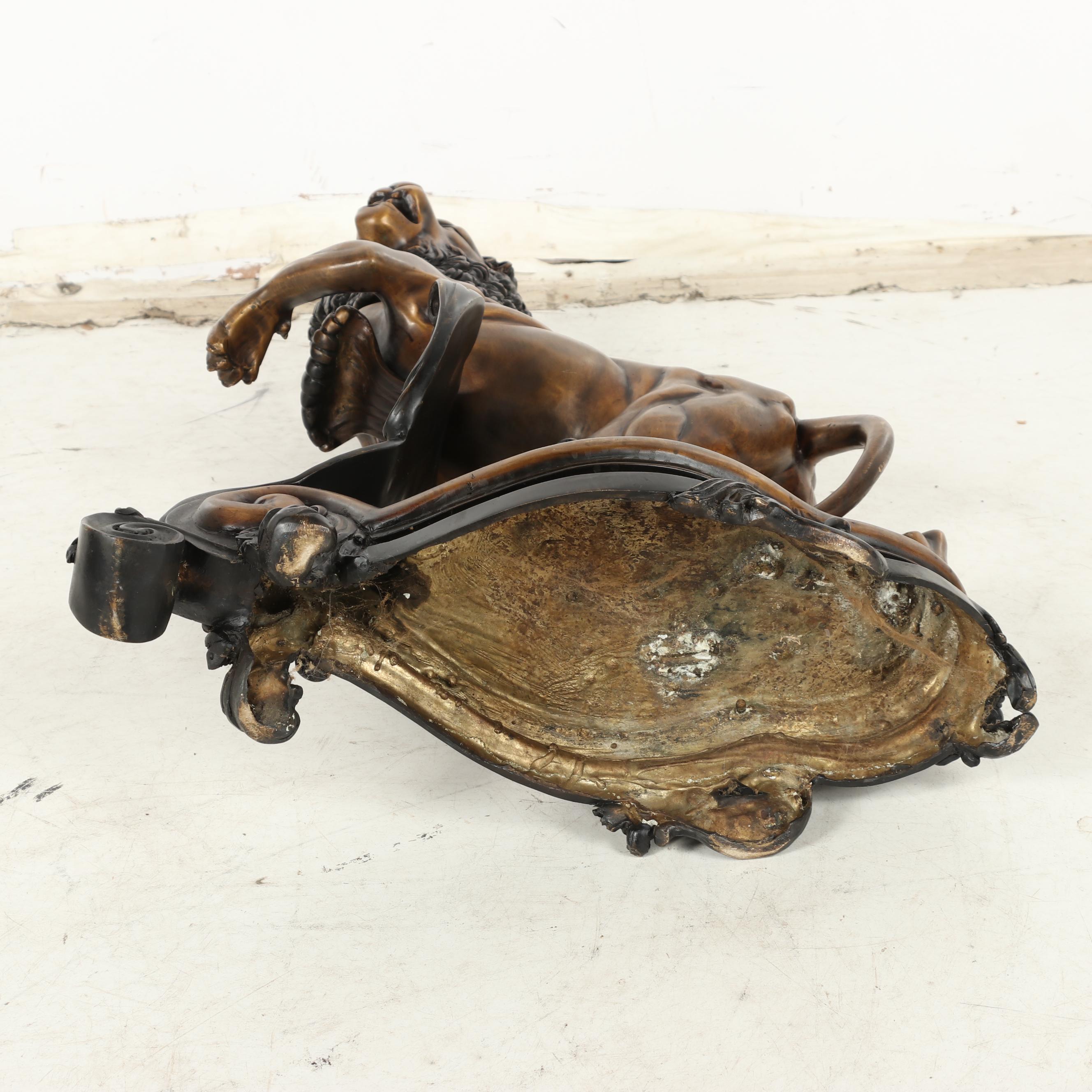 Bronze Lion Andirons