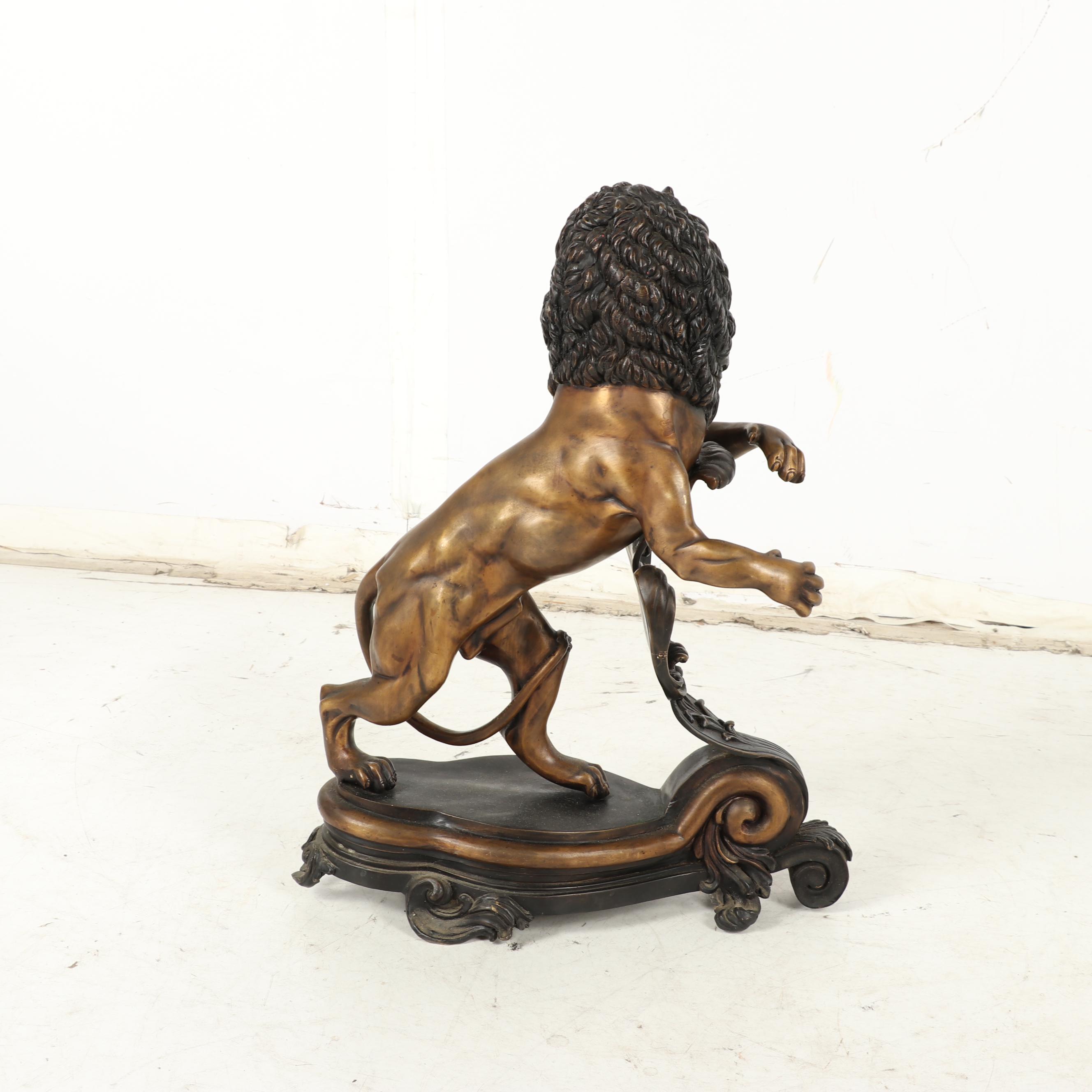 Bronze Lion Andirons