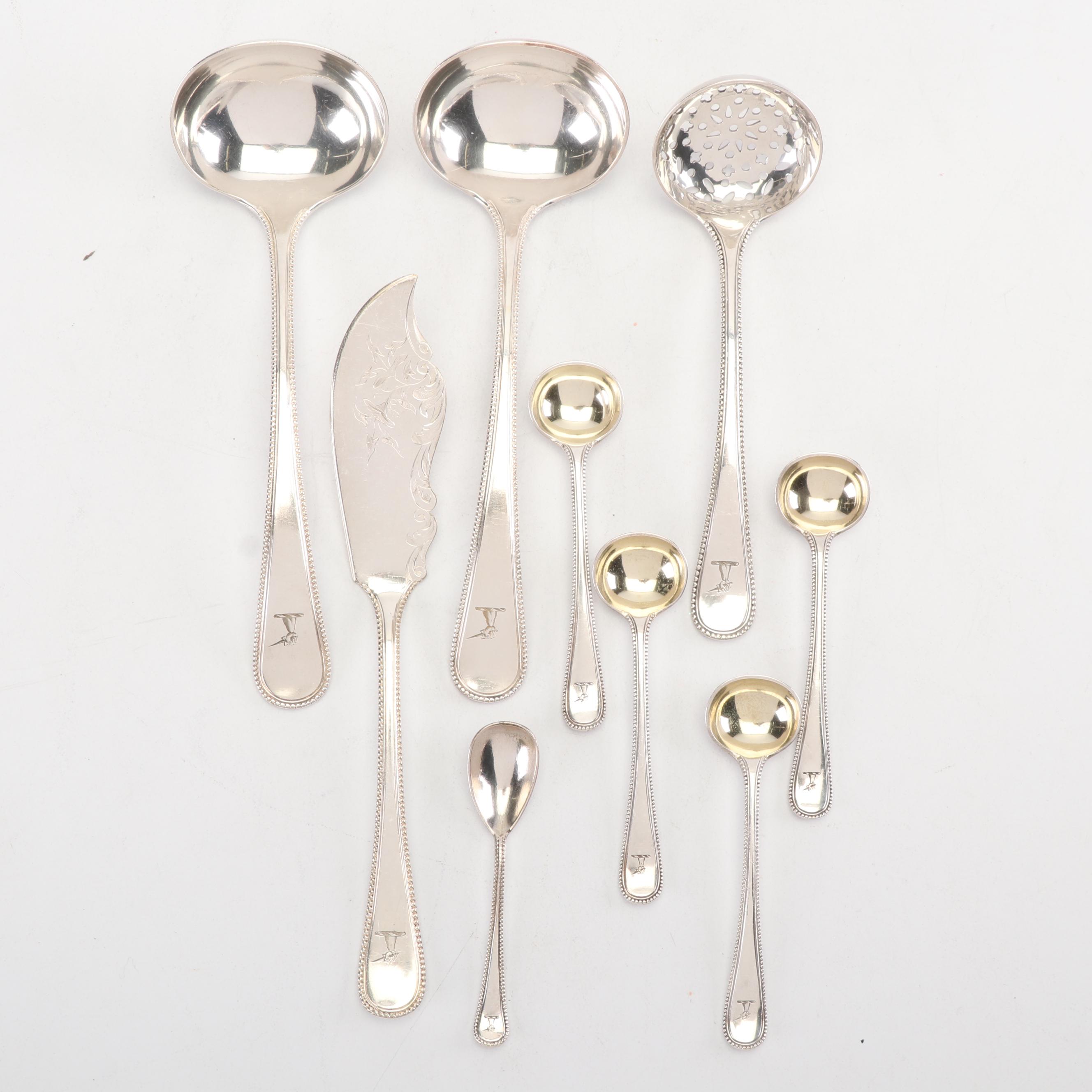 Elkington & Co. Silver Plate "Beaded" Flatware, Circa 1865