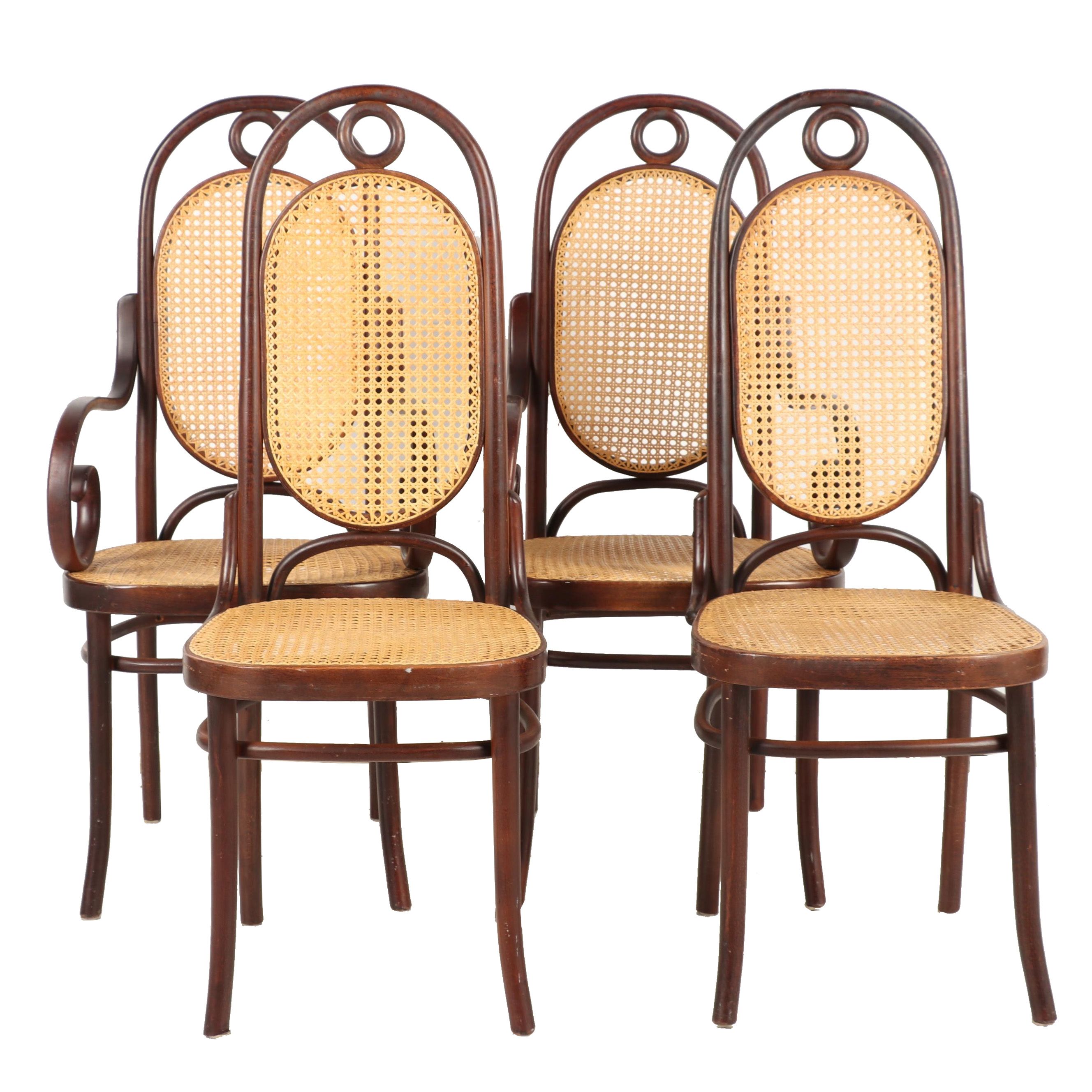 ZPM Radmosko Thonet High Back Bentwood Chairs, Vintage