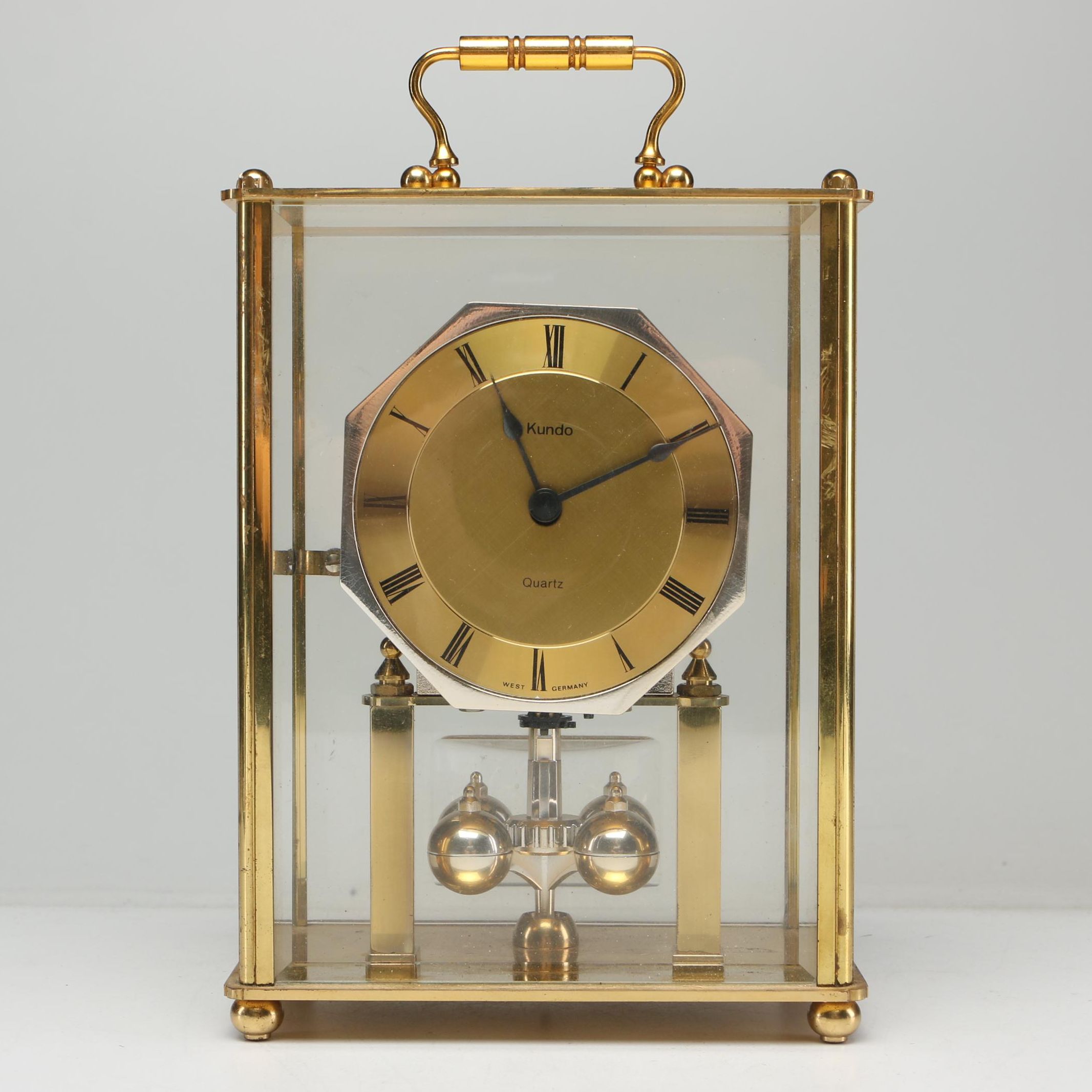 Kundo Quartz Anniversary Clock with Brass Case, Late 20th Century
