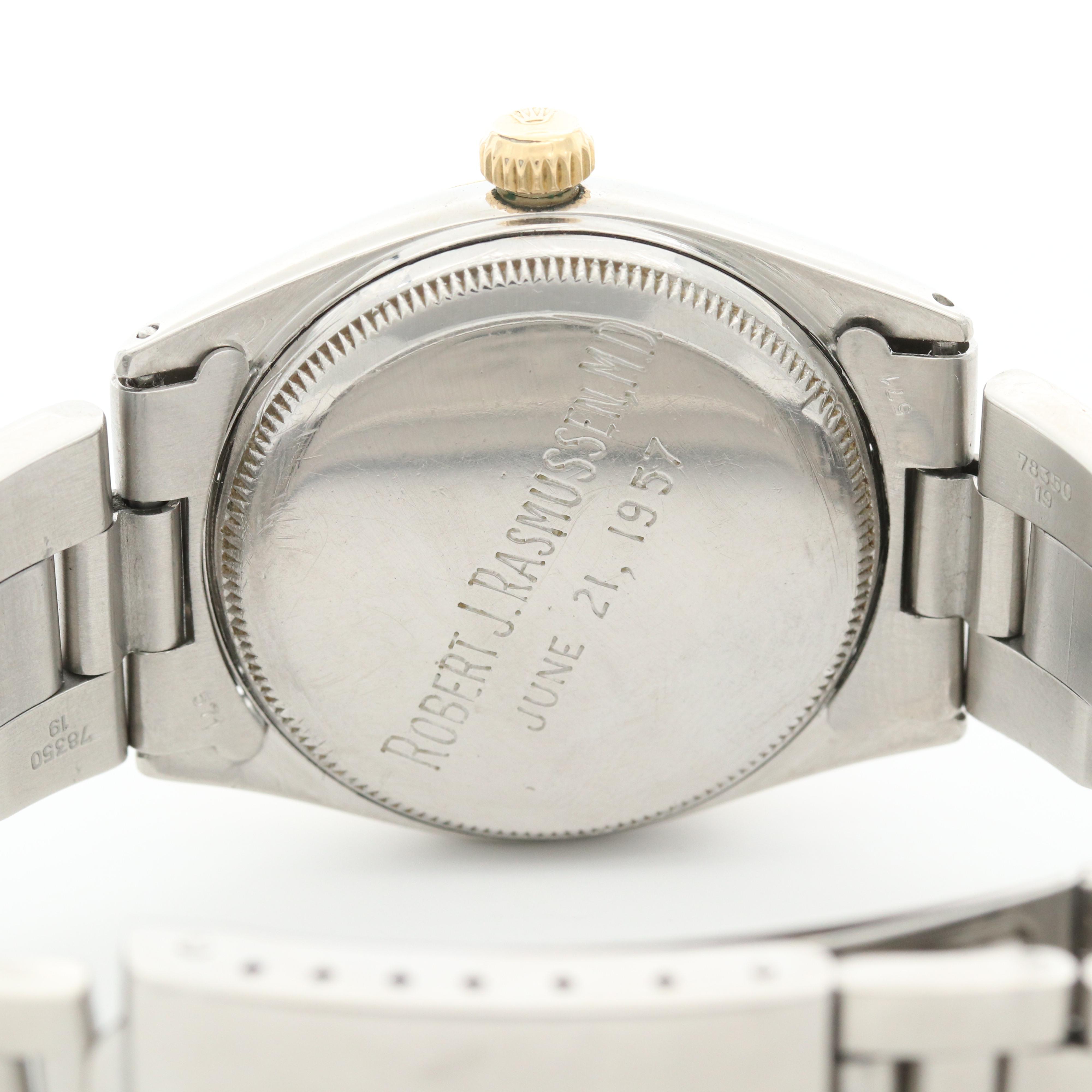 Vintage Rolex Oyster Perpetual 18K Yellow Gold and Stainless Steel Watch