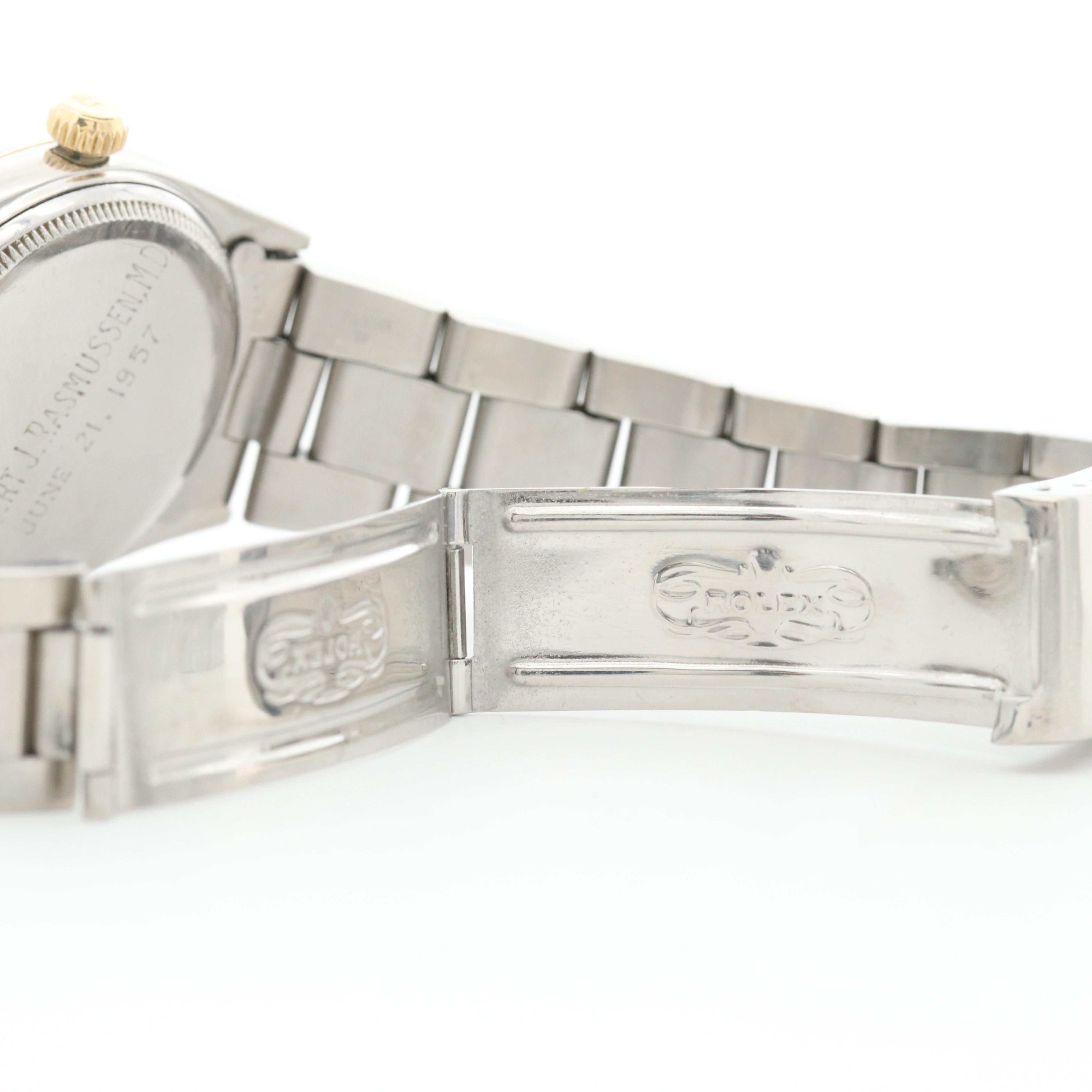 Vintage Rolex Oyster Perpetual 18K Yellow Gold and Stainless Steel Watch