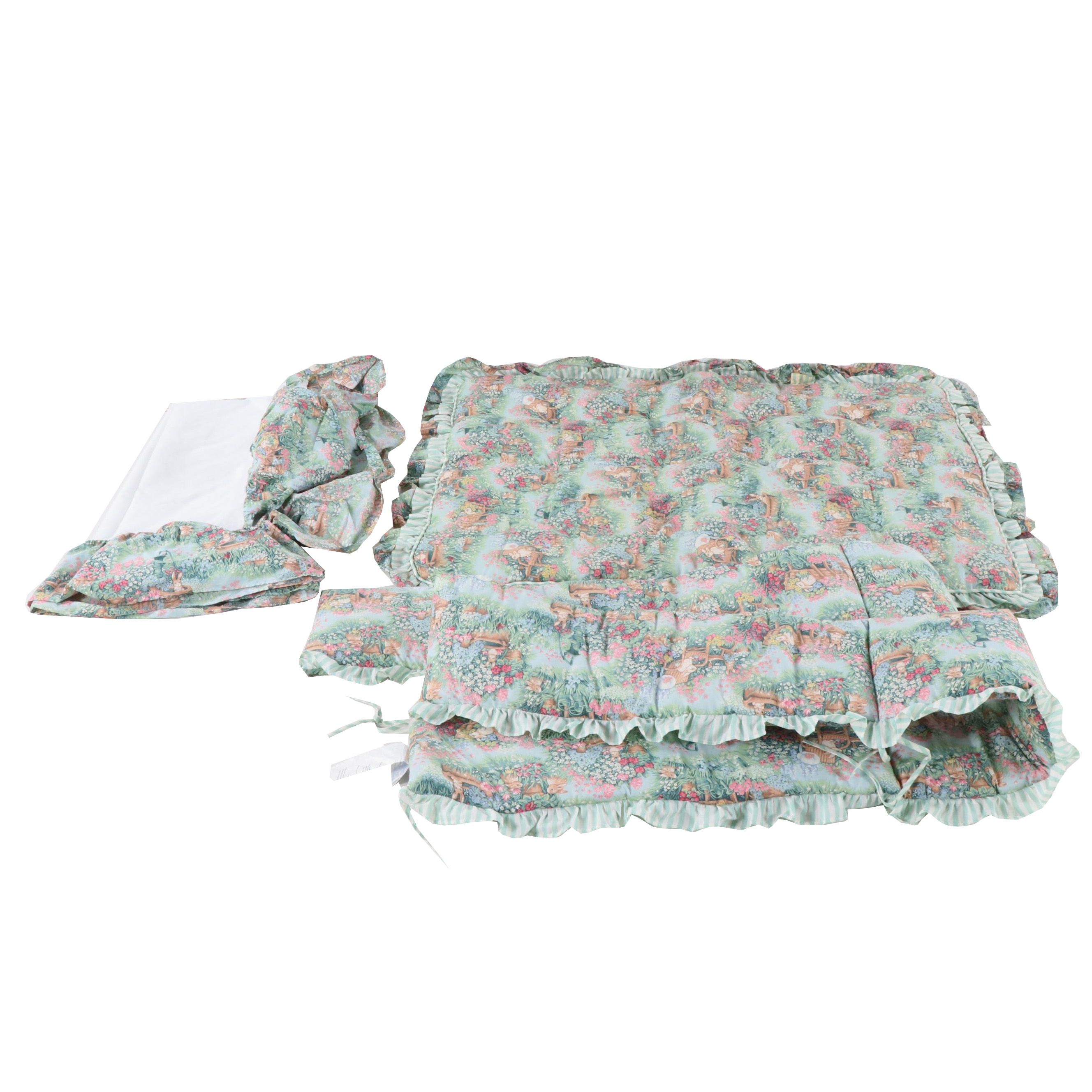 Judi's Rabbit and Garden Motif Crib Bedding Set