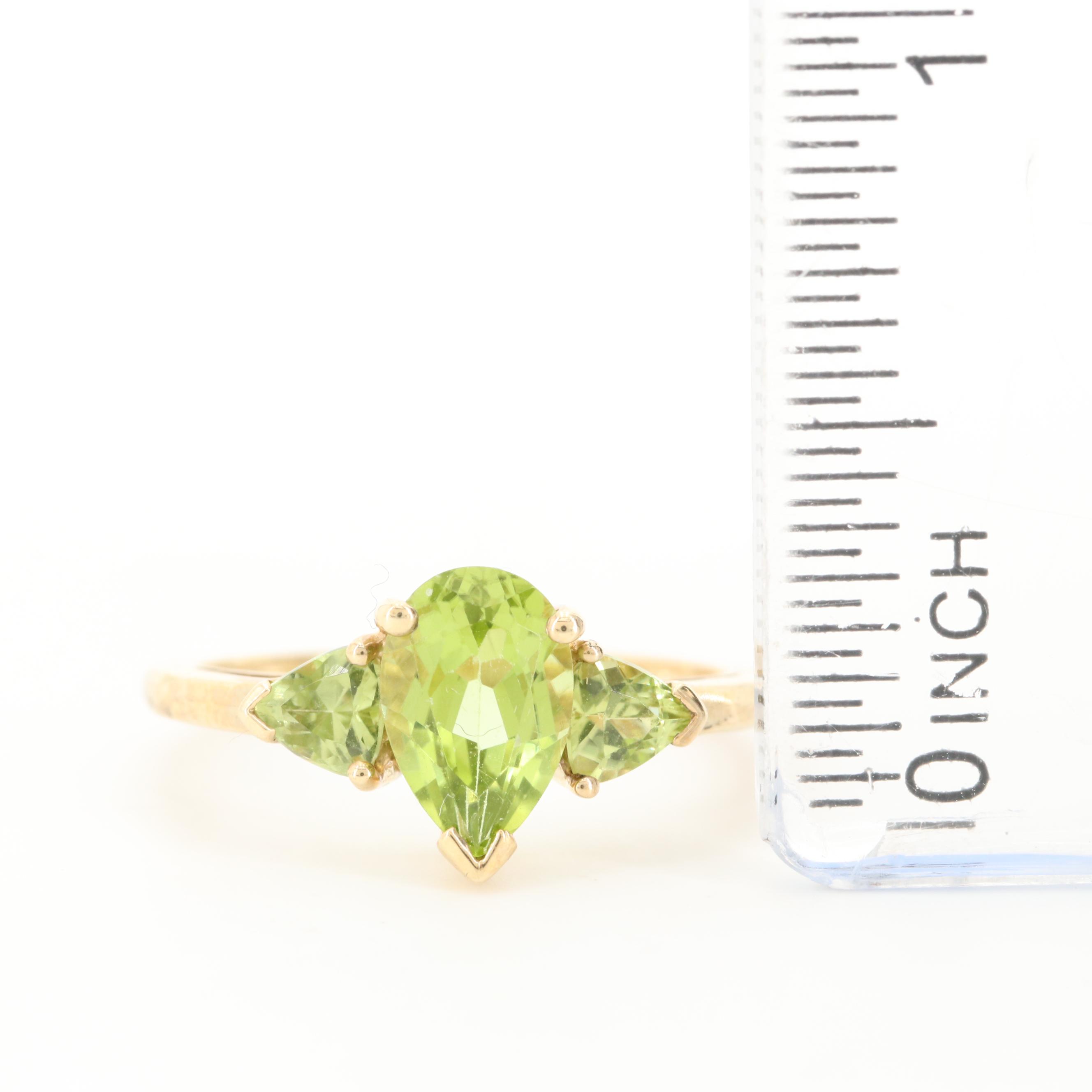 10K Yellow Gold Peridot Ring