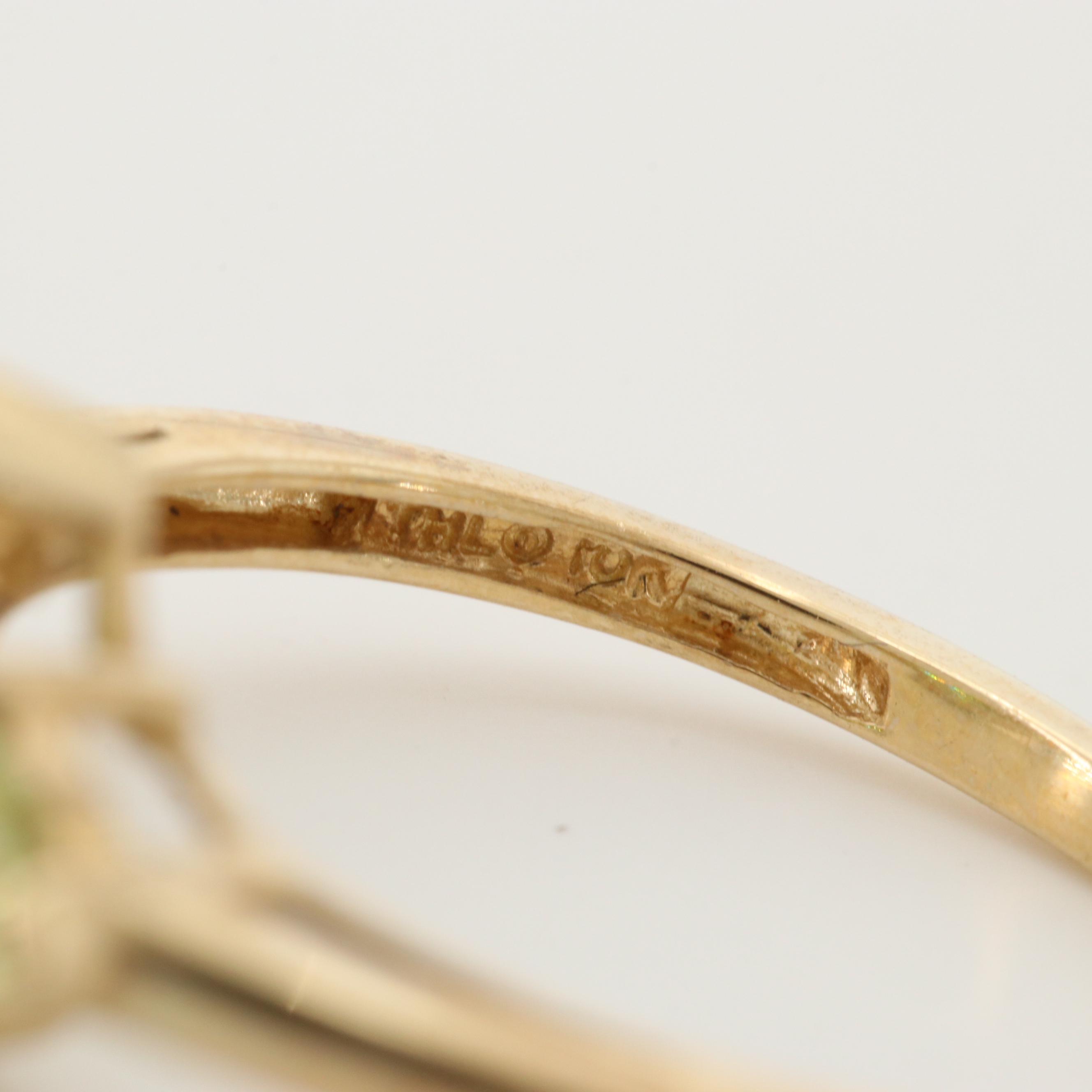 10K Yellow Gold Peridot Ring