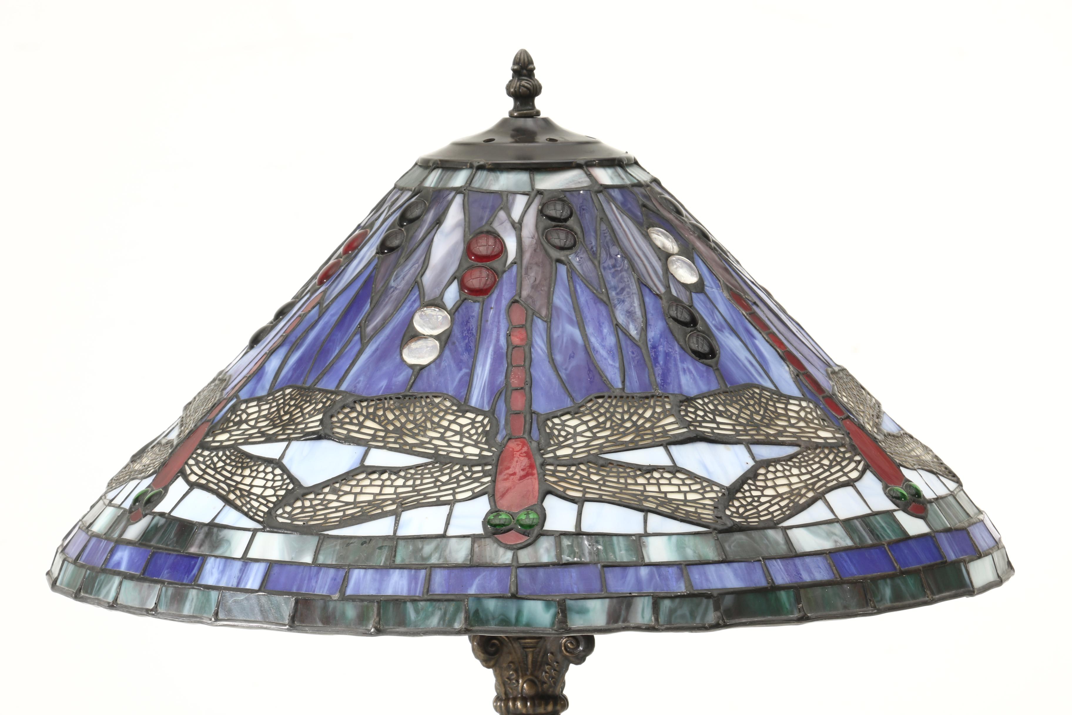 Tiffany Style Dragonfly Table Lamp, Early 20th Century and Later