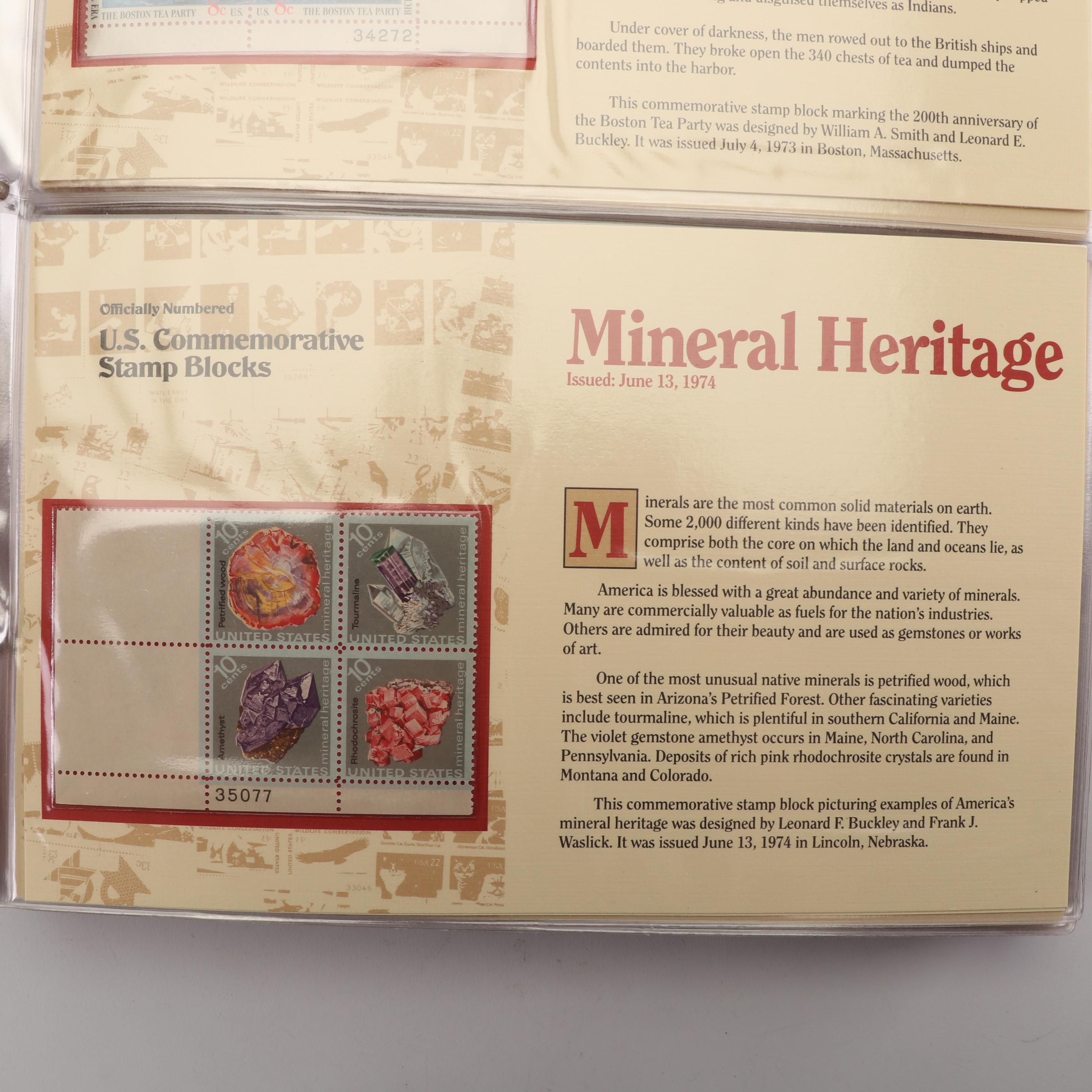 U.S. Commemorative Stamp Collectors Panels and Blocks Collection