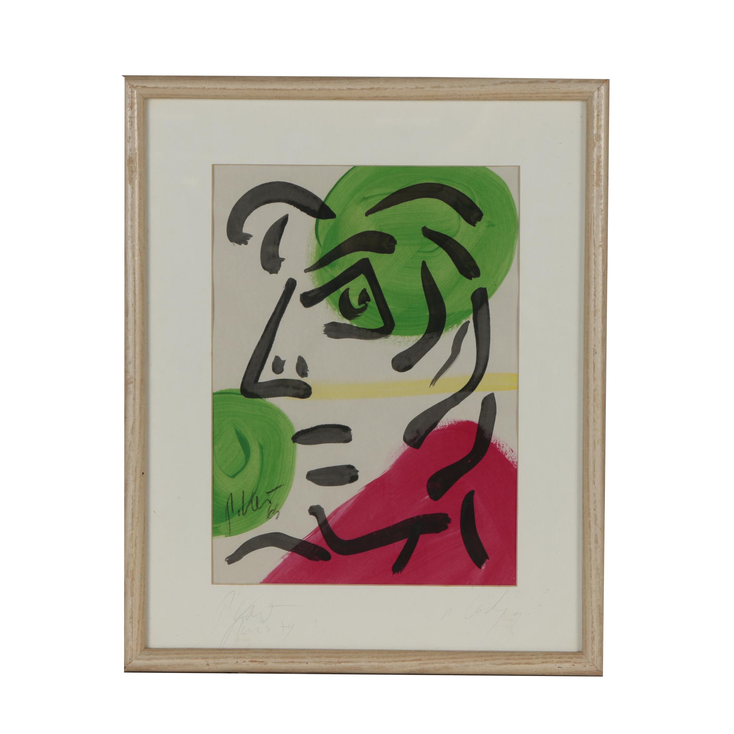 Peter Keil Oil Painting "Lady", 1979