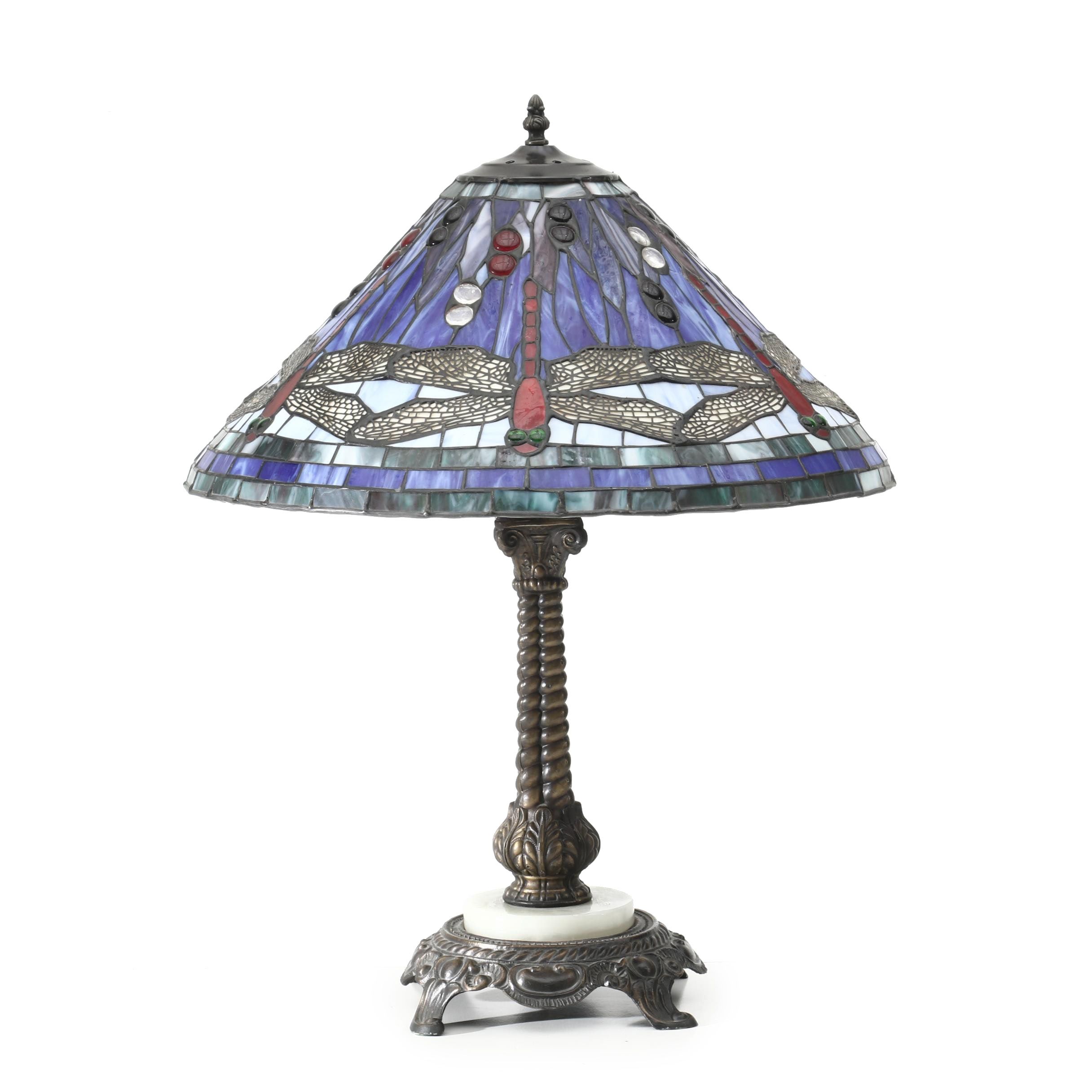 Tiffany Style Dragonfly Table Lamp, Early 20th Century and Later