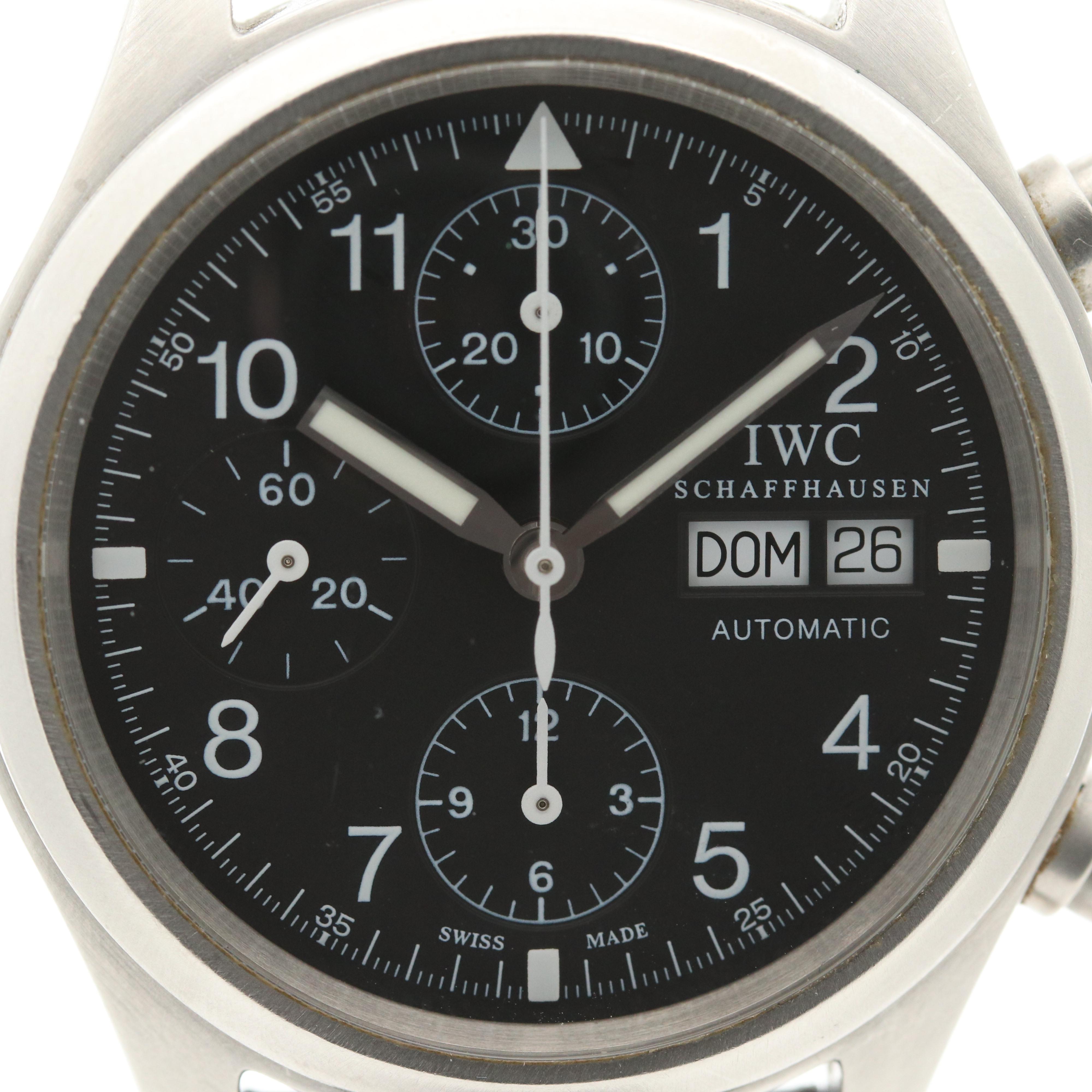 IWC Pilot Stainless Steel Der Flieger Chronograph Automatic Watch