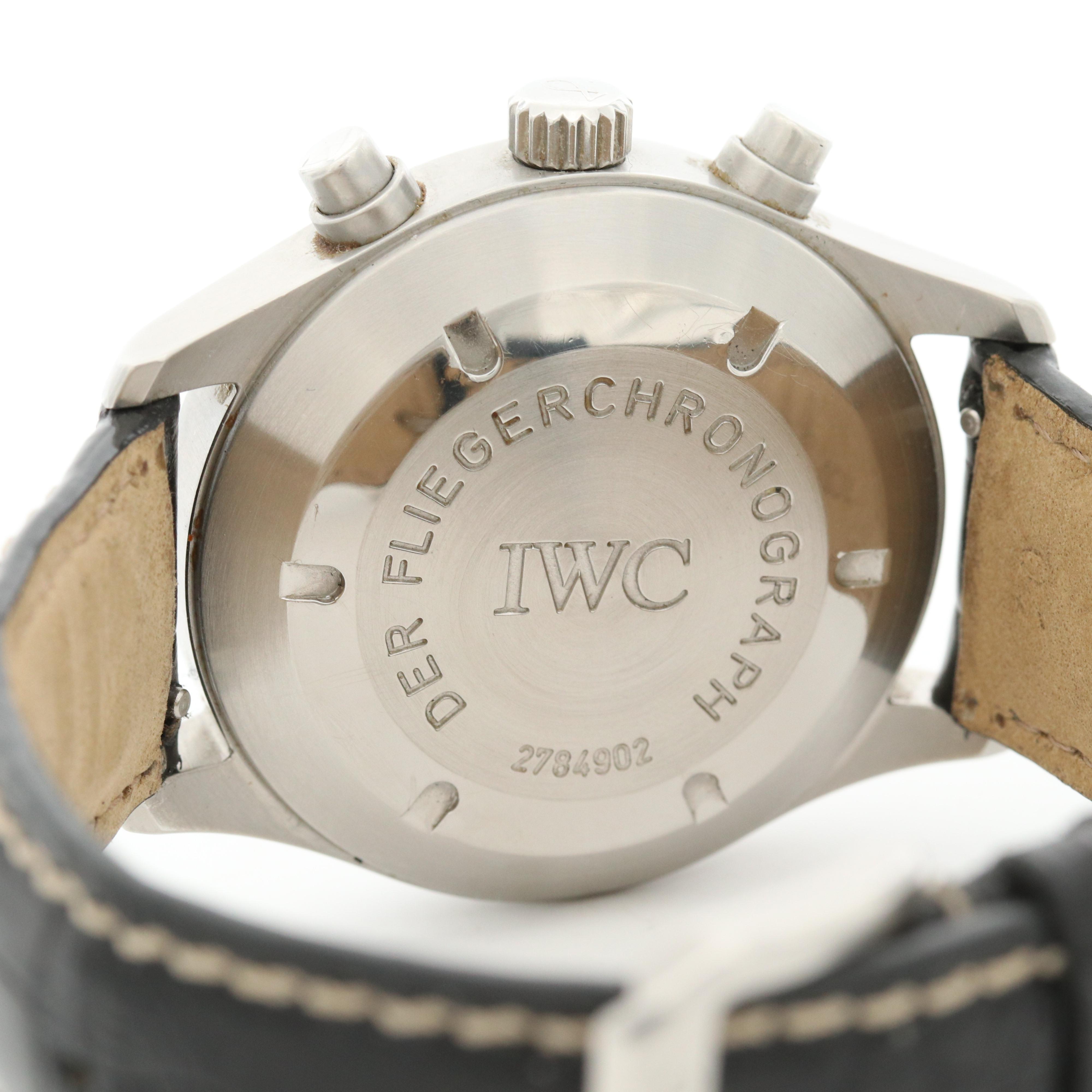 IWC Pilot Stainless Steel Der Flieger Chronograph Automatic Watch