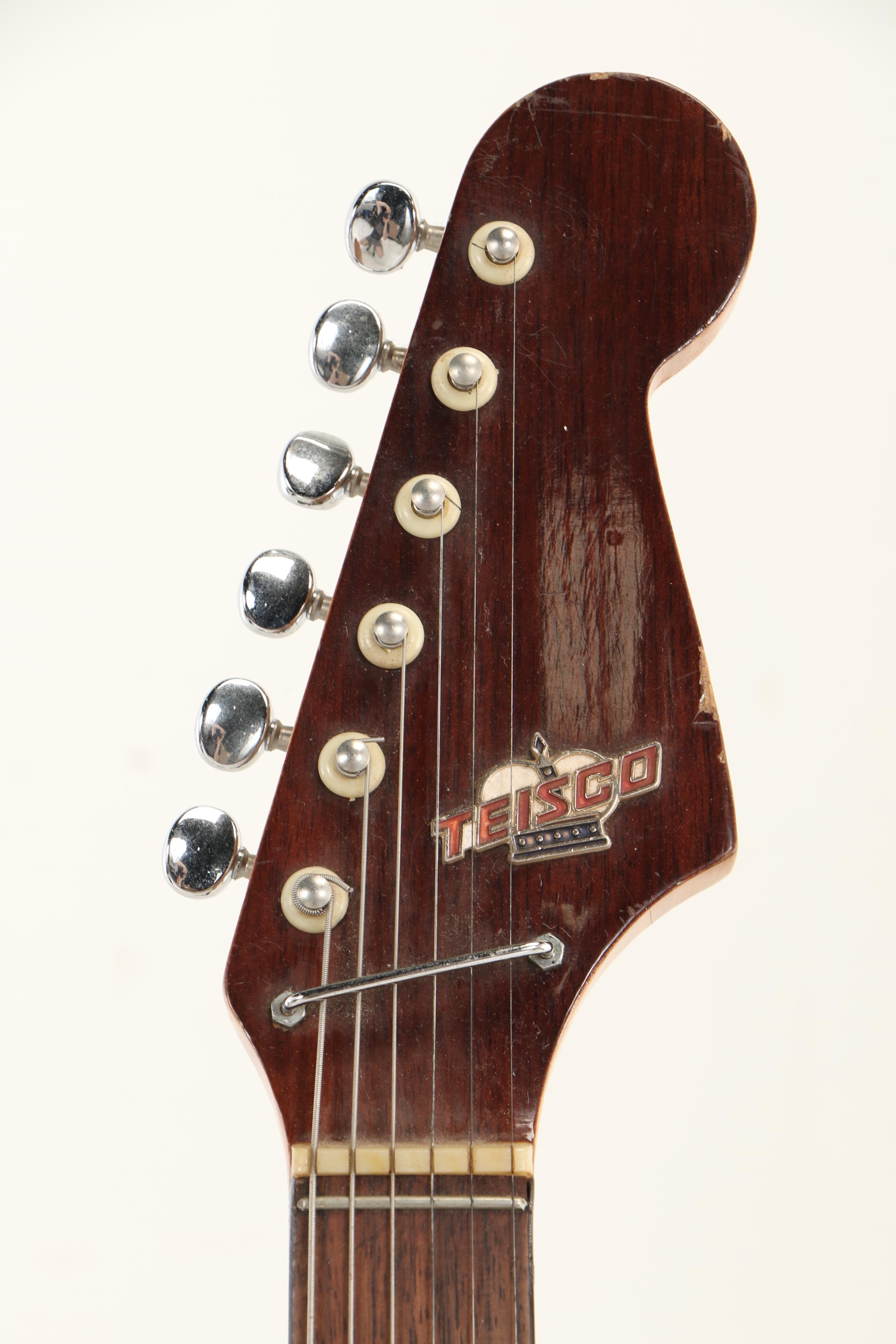 Teisco Del Ray E-110 Tulip Red Electric Guitar with Fender Soft Case, 1960s