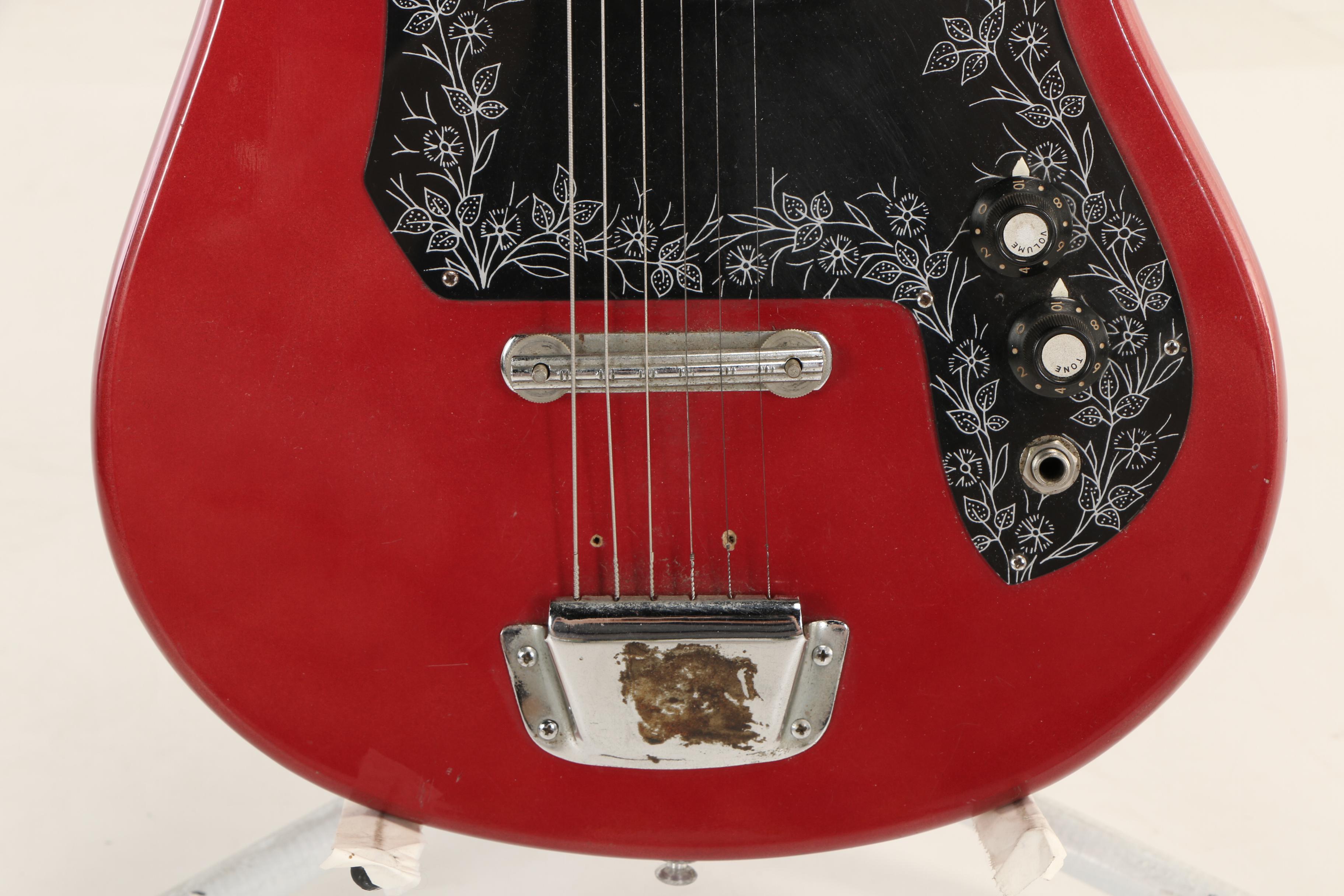 Teisco Del Ray E-110 Tulip Red Electric Guitar with Fender Soft Case, 1960s