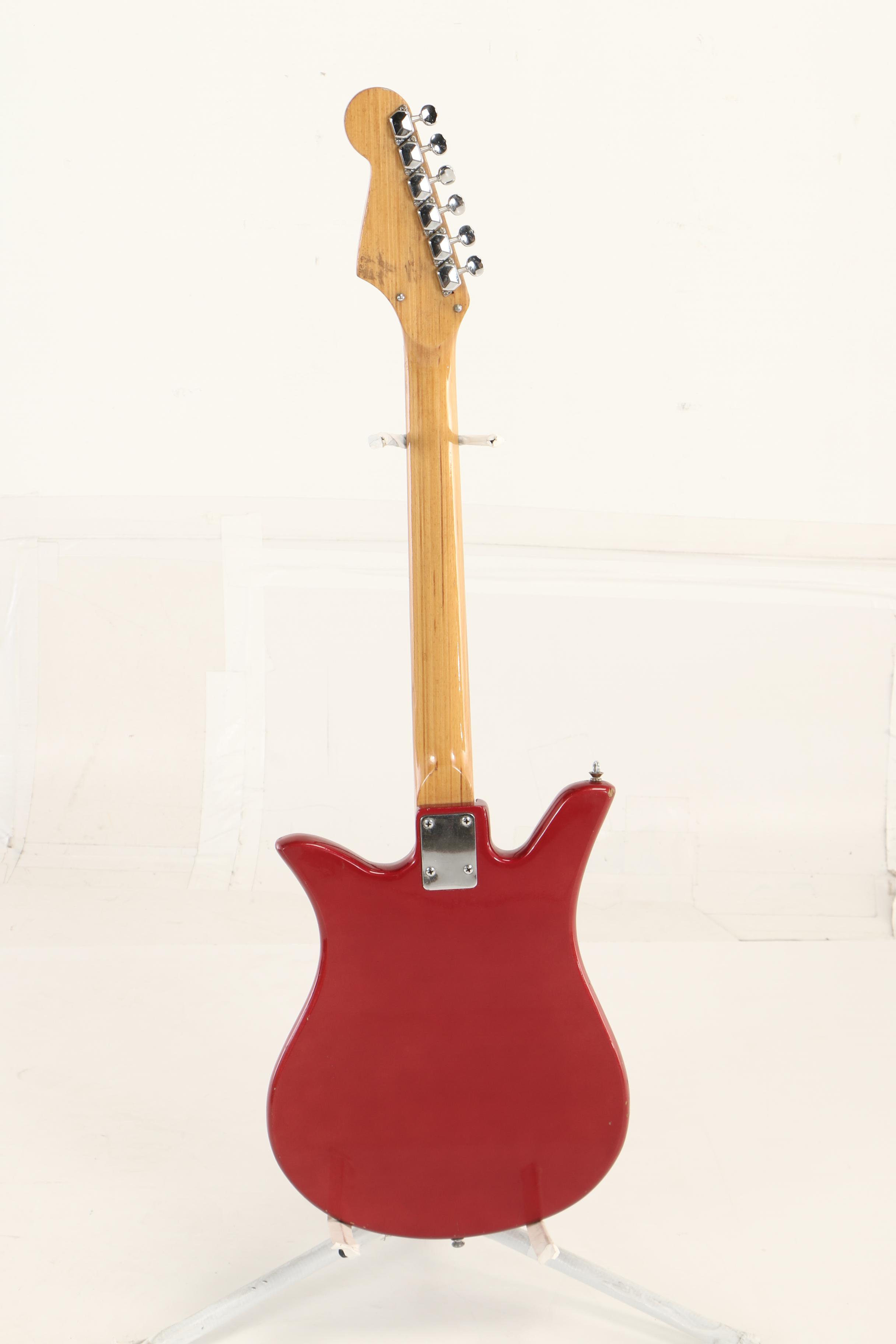 Teisco Del Ray E-110 Tulip Red Electric Guitar with Fender Soft Case, 1960s