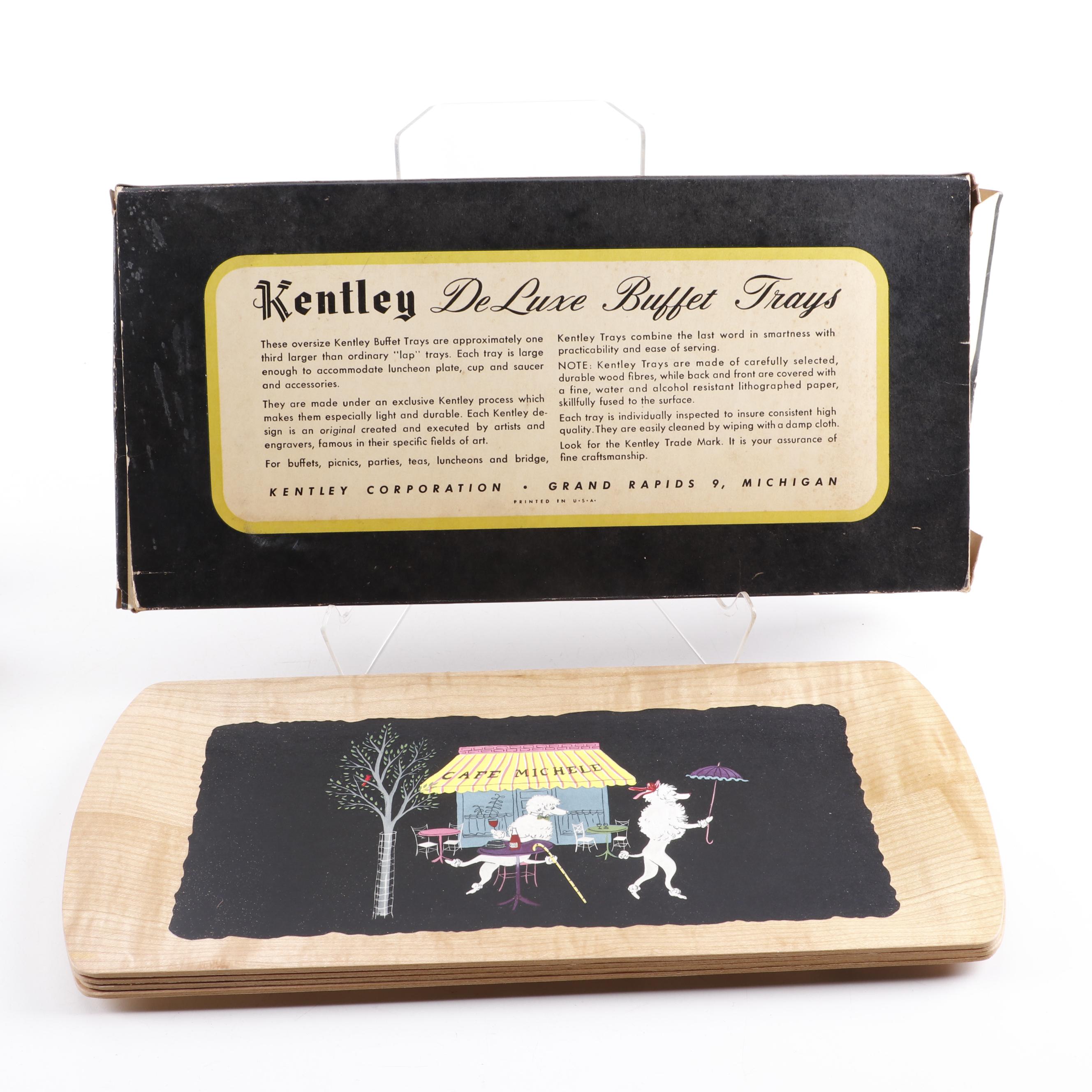 Fransiscan "Starburst" Earthenware Serveware and Kentley Buffet Trays, 1950s