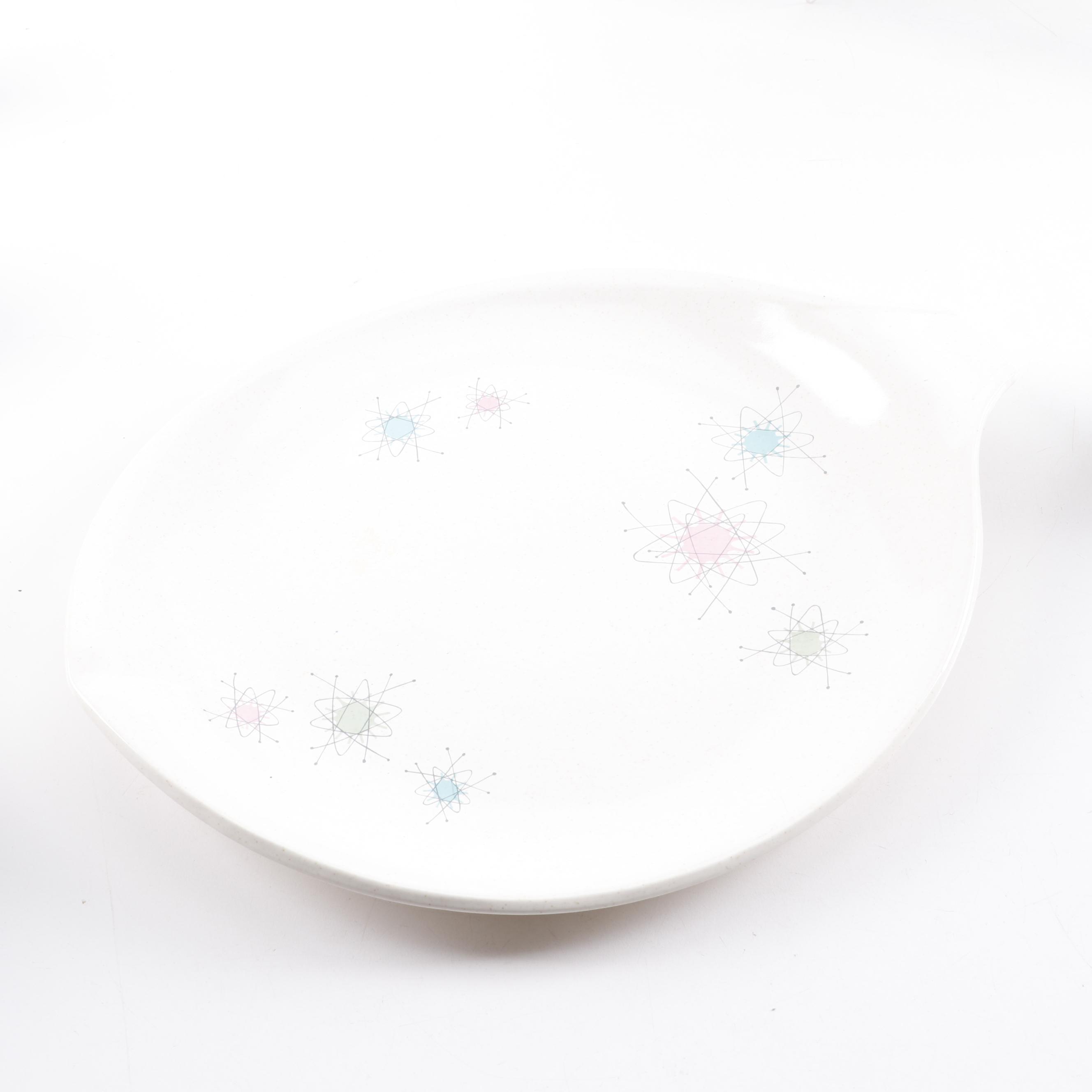 Fransiscan "Starburst" Earthenware Serveware and Kentley Buffet Trays, 1950s