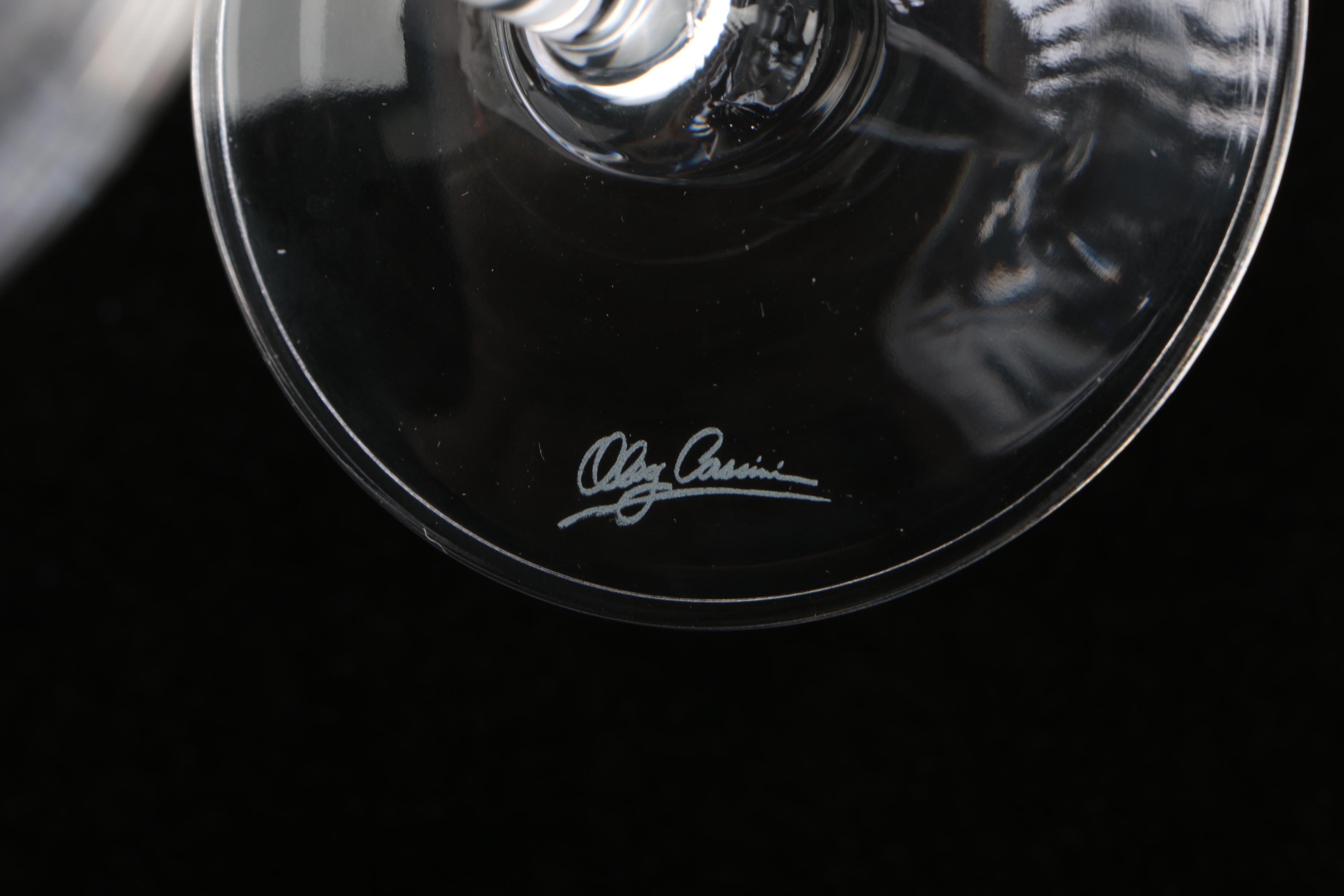 Oleg Cassini "Something Blue" Cake Set and Toasting Flutes with other Glasses